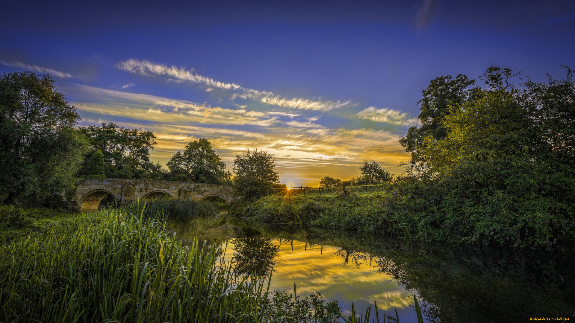 природа, восходы, закаты, рассвет, река