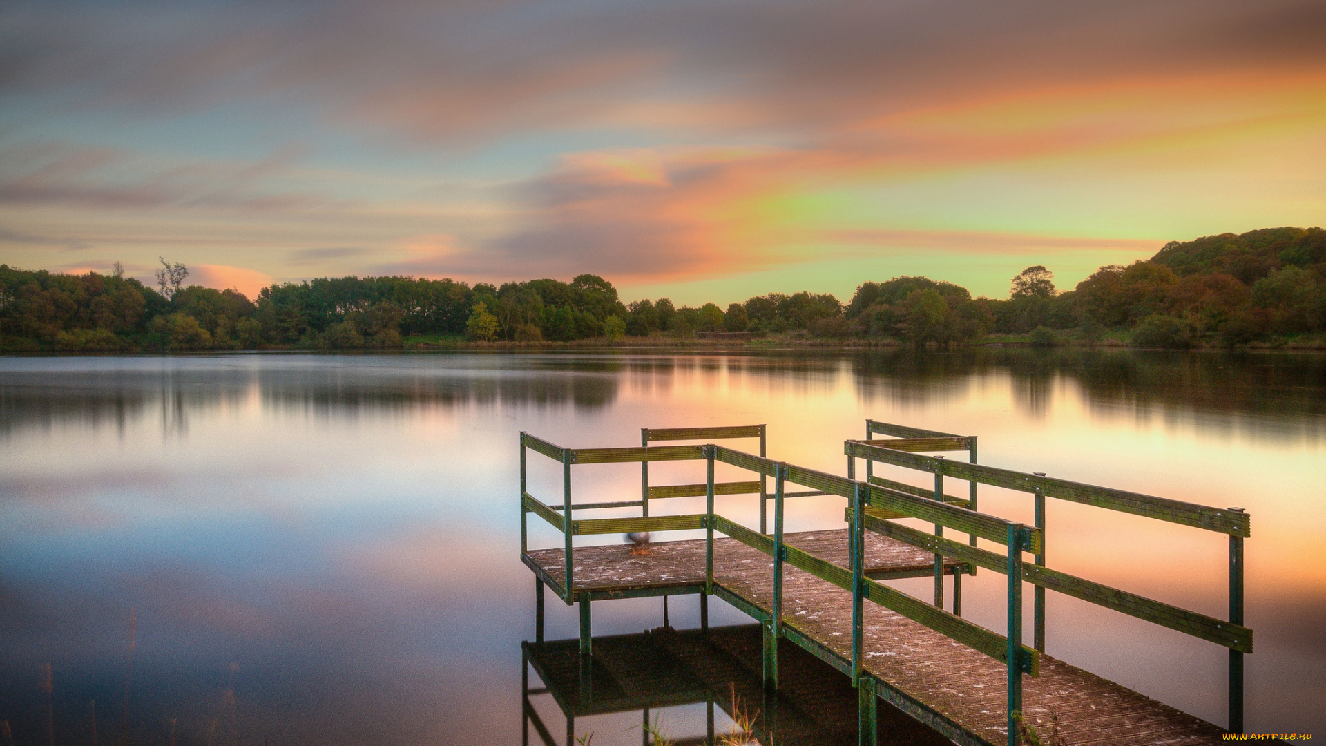 природа, восходы, закаты, река, лес