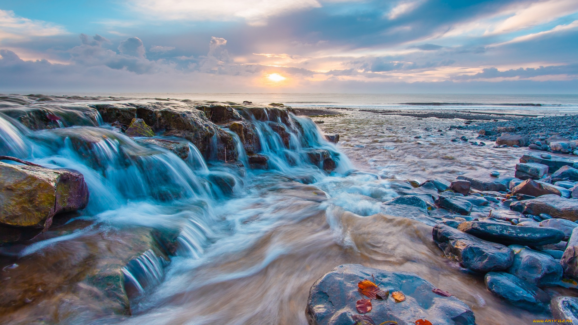 природа, восходы, закаты, волны, скалы, океан