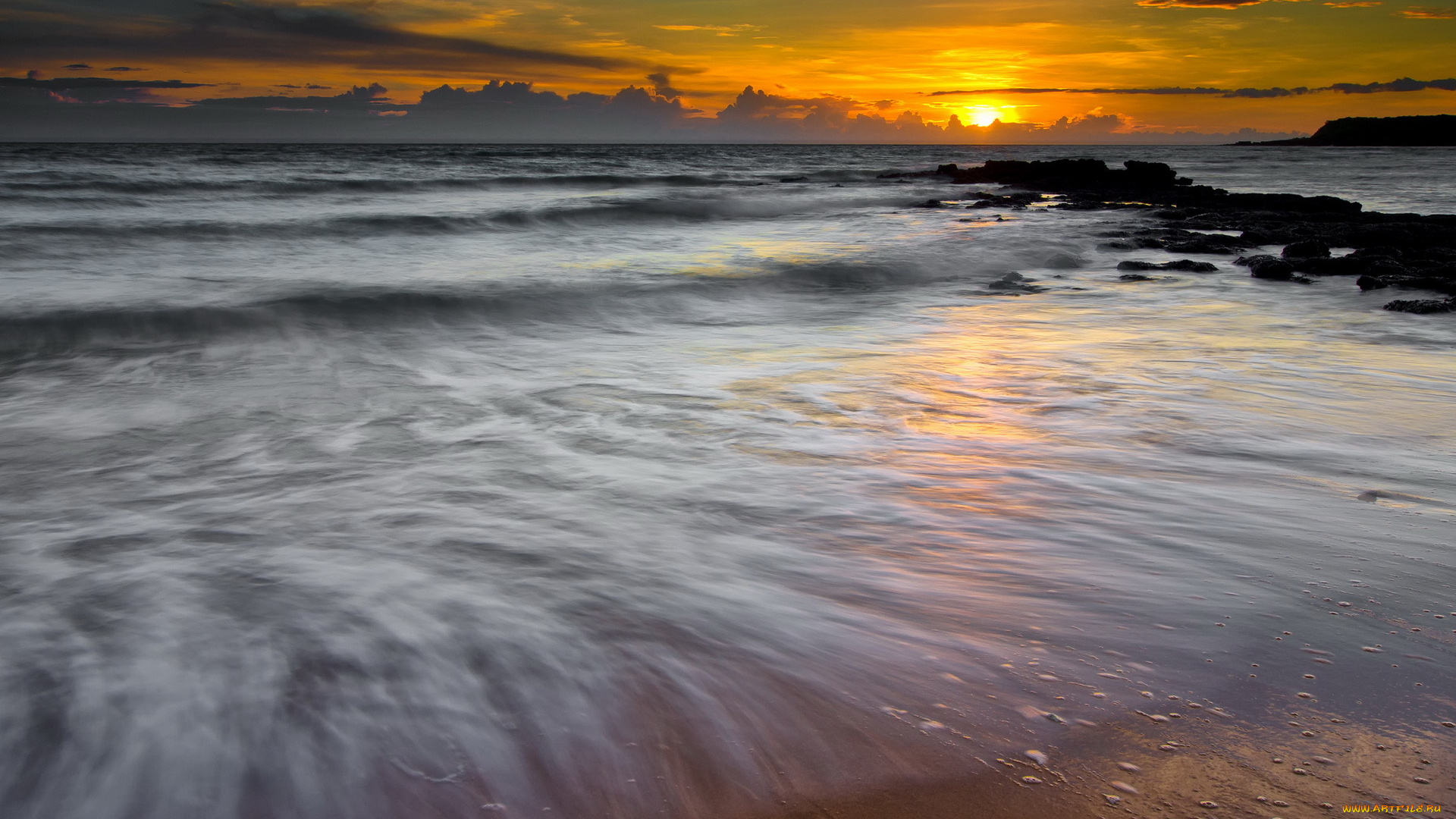 природа, восходы, закаты, закат, камни, море