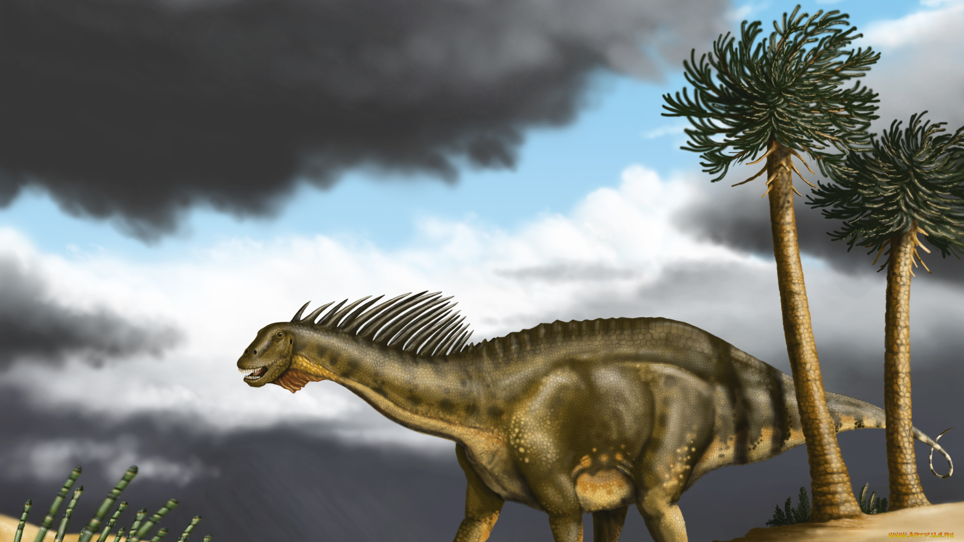 рисованное, животные, , доисторические, динозавр