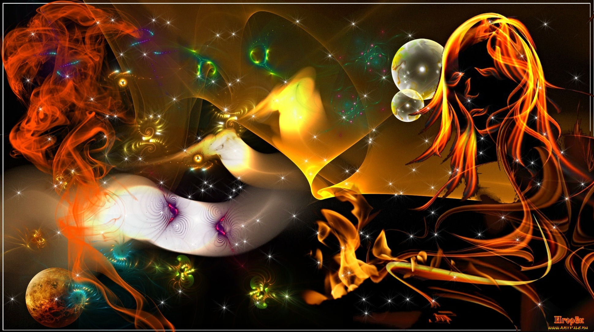 3д, графика, другое, , other, голова, огонь, свет, дым