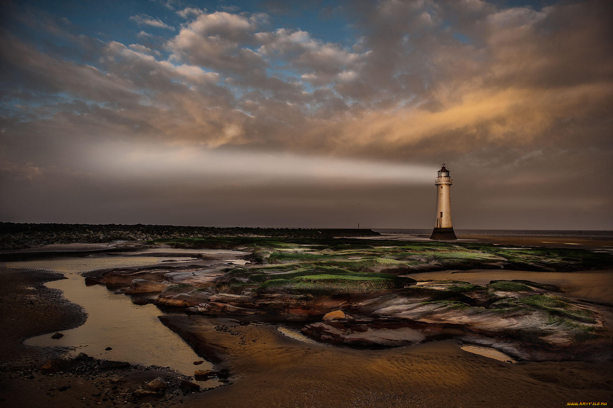 природа, маяки, пляж, море, вечер, пейзаж