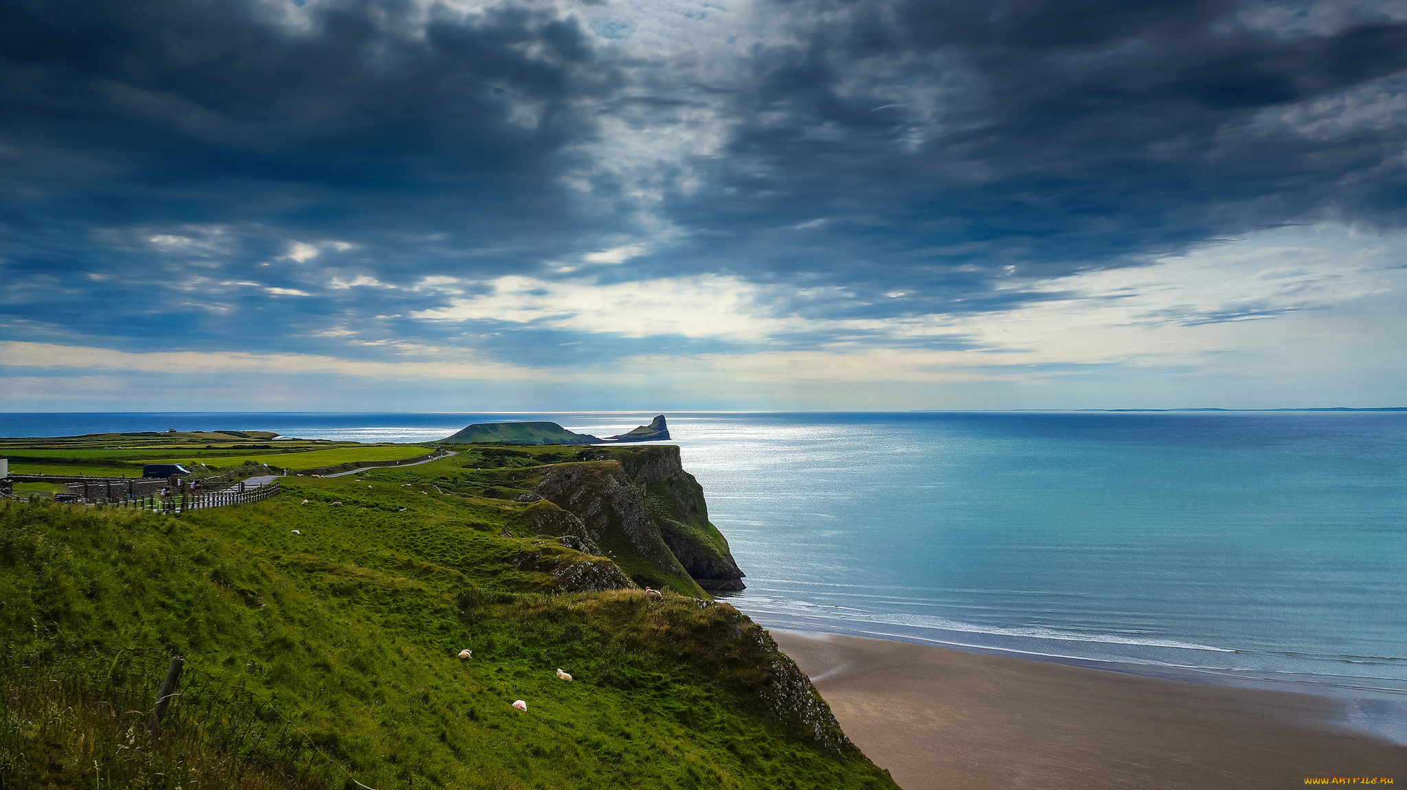 природа, побережье, море, берег, небо