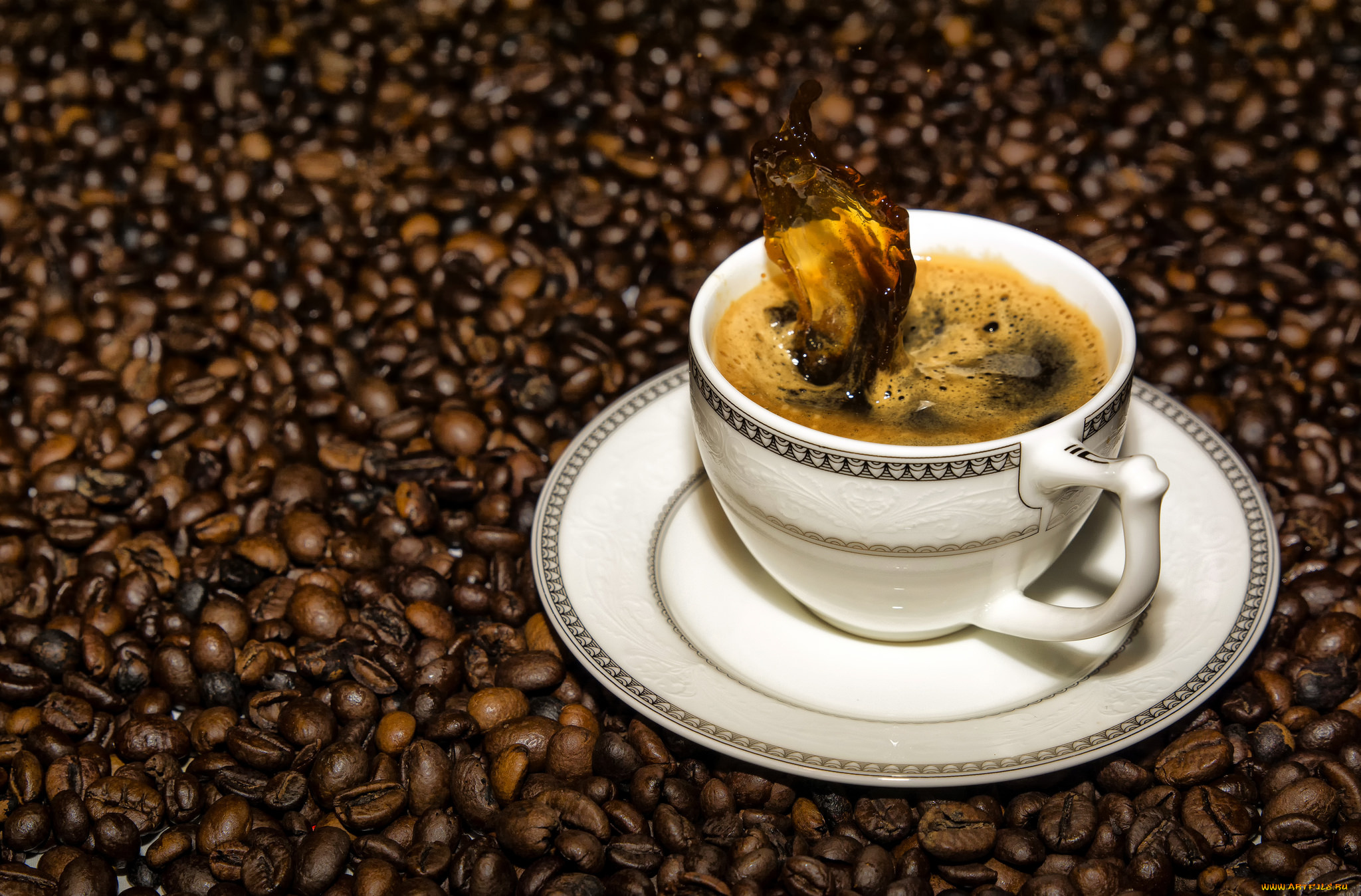 еда, кофе, , кофейные, зёрна, чашка, зерна