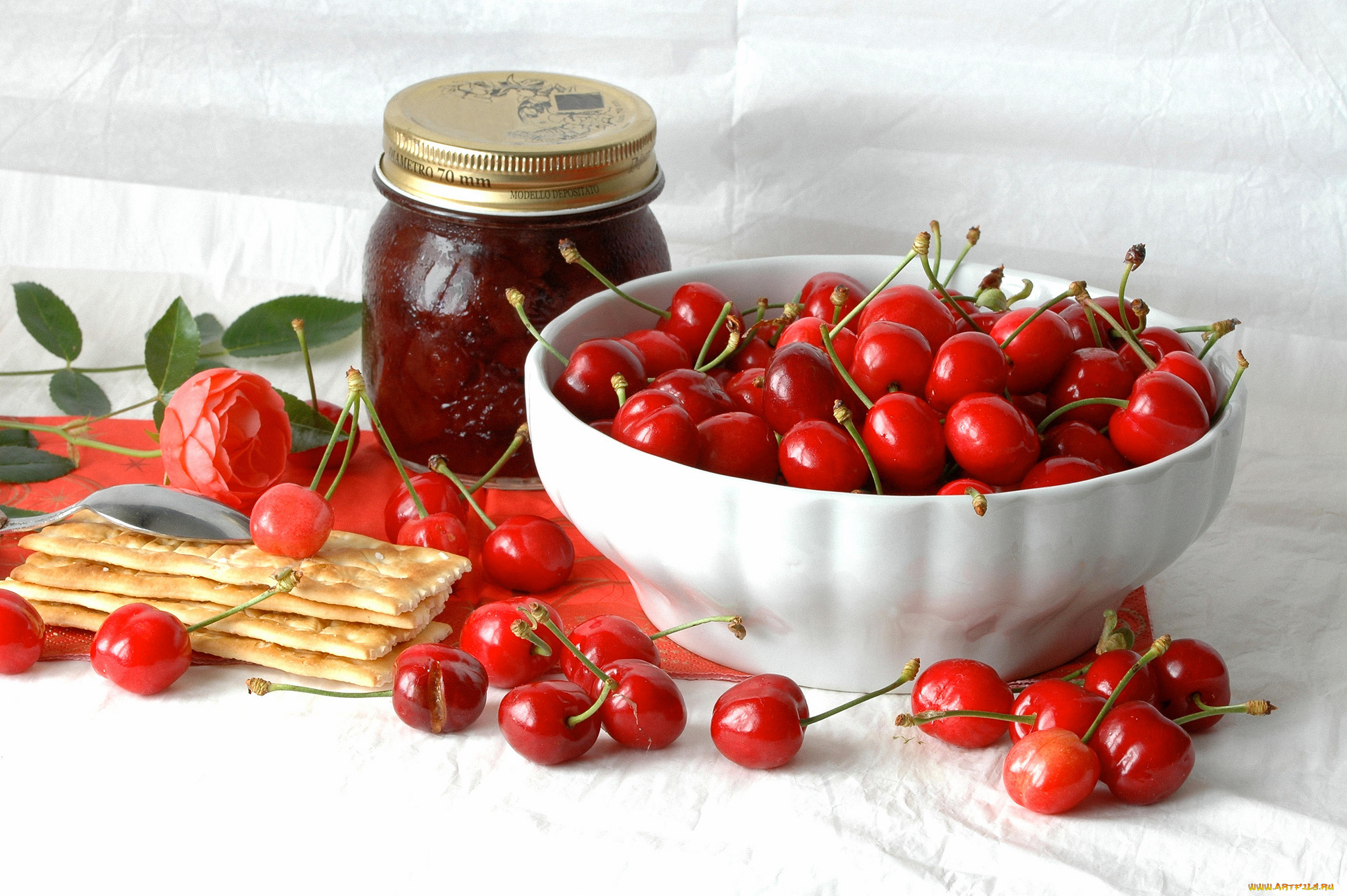 еда, вишня, , черешня, джем