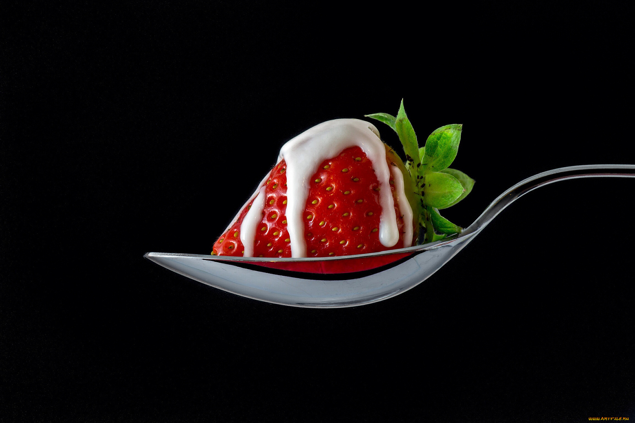 еда, клубника, , земляника, ложка, ягодка