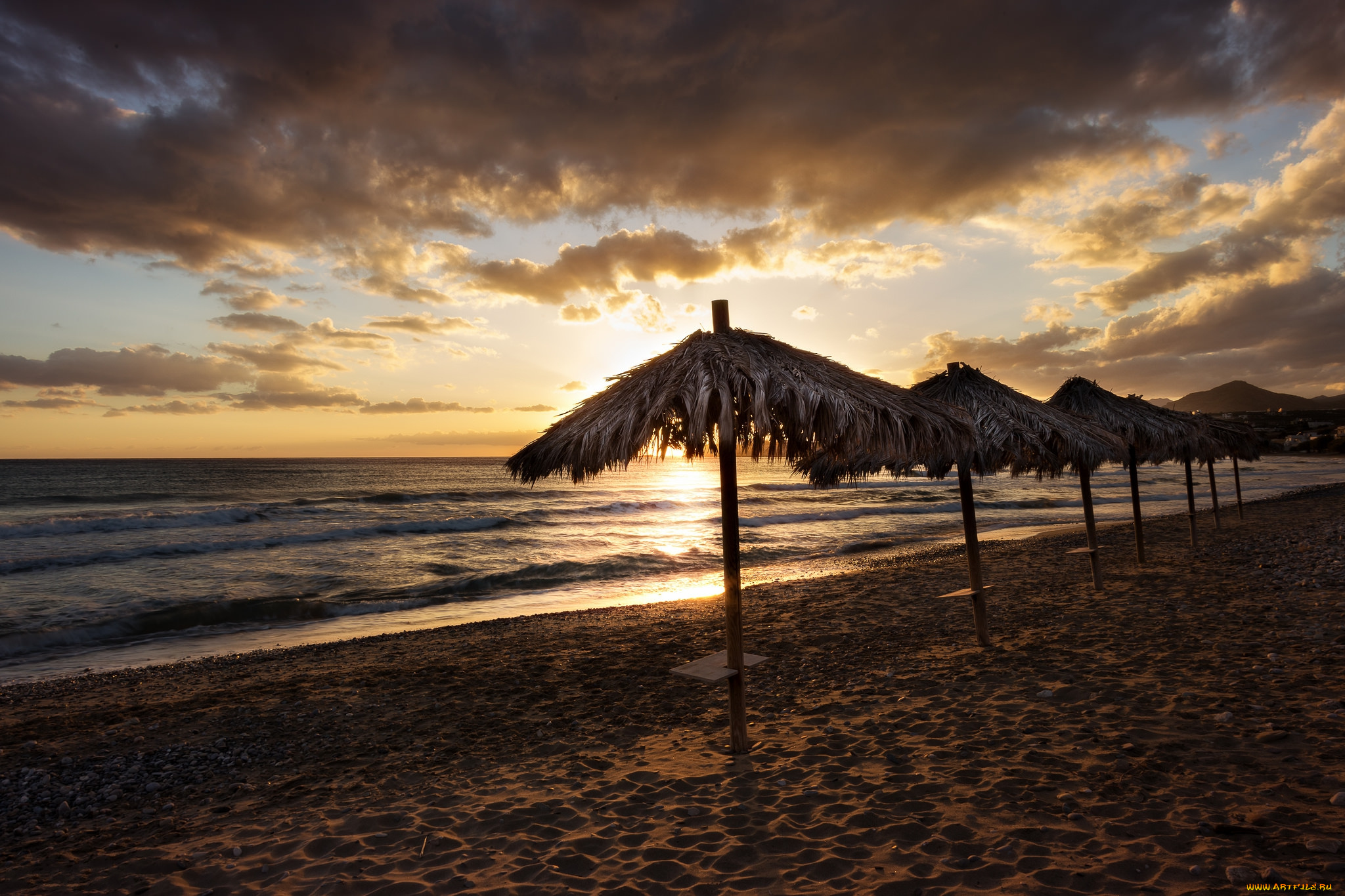 природа, восходы, закаты, пляж, океан