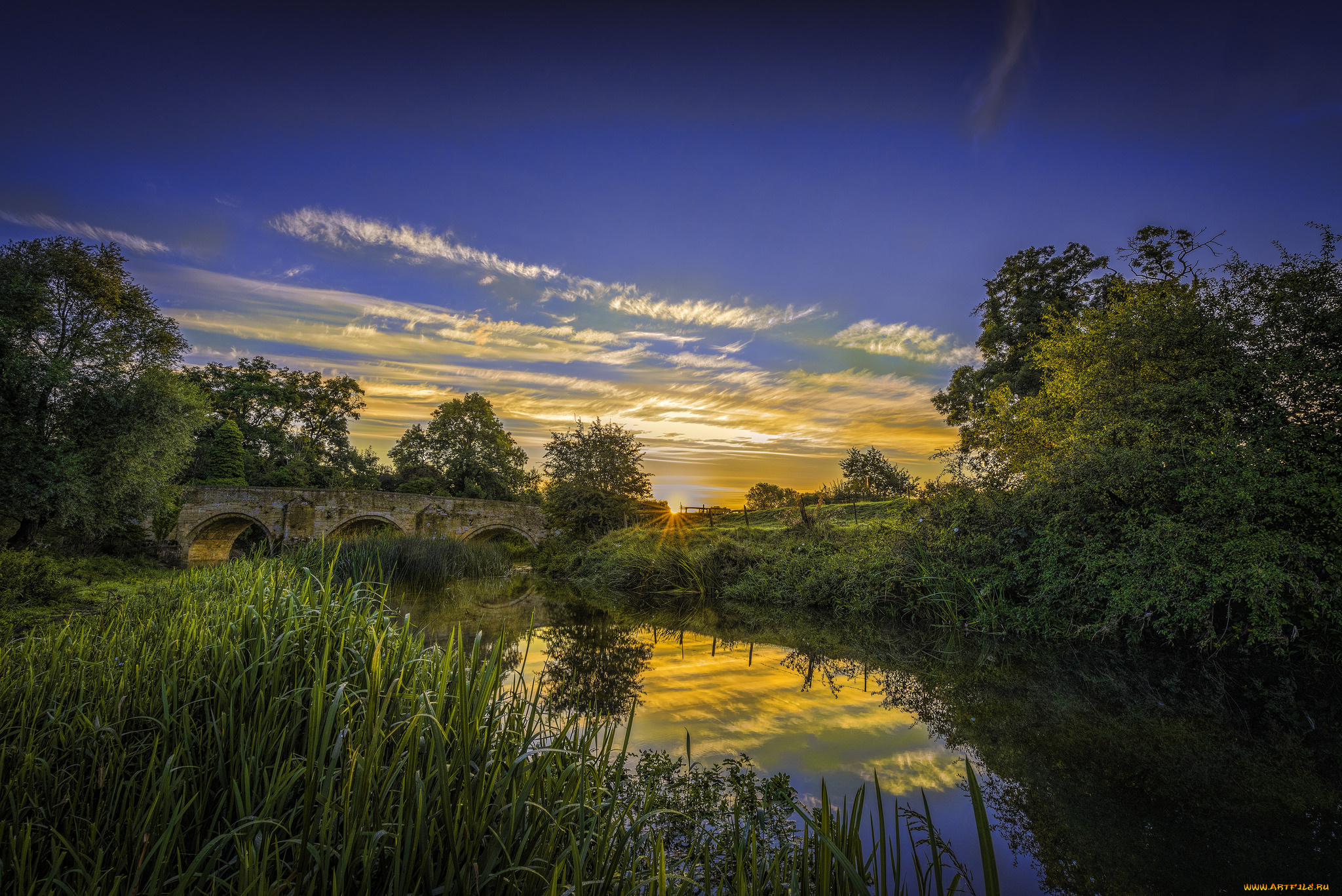 природа, восходы, закаты, рассвет, река