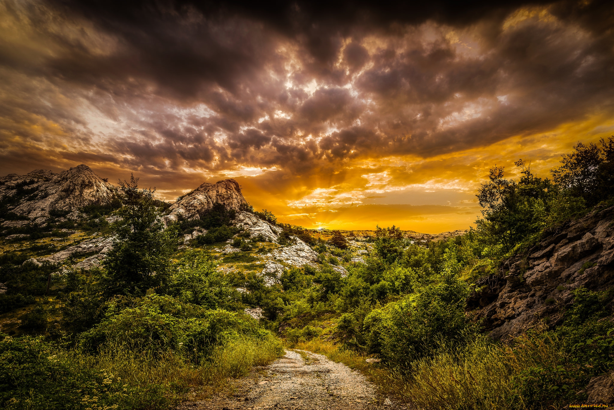 природа, восходы, закаты, заря, тучи