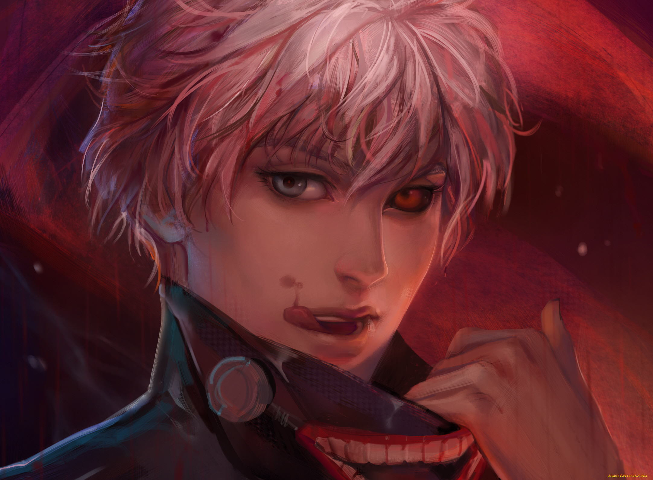 разное, арты, арт, токийский, гуль, парень, маска, взгляд