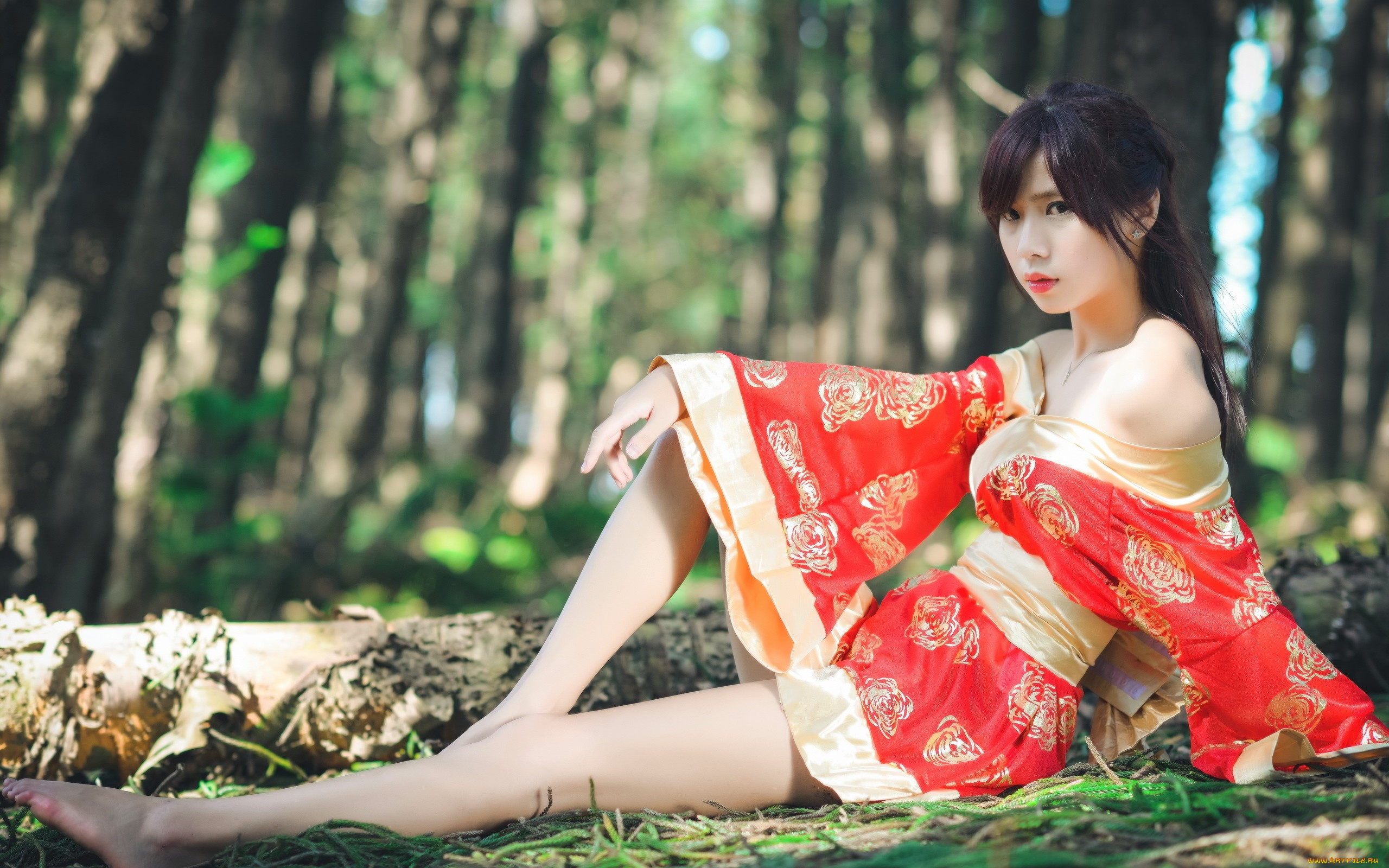 девушки, -unsort, , азиатки, фон, поза, девушка