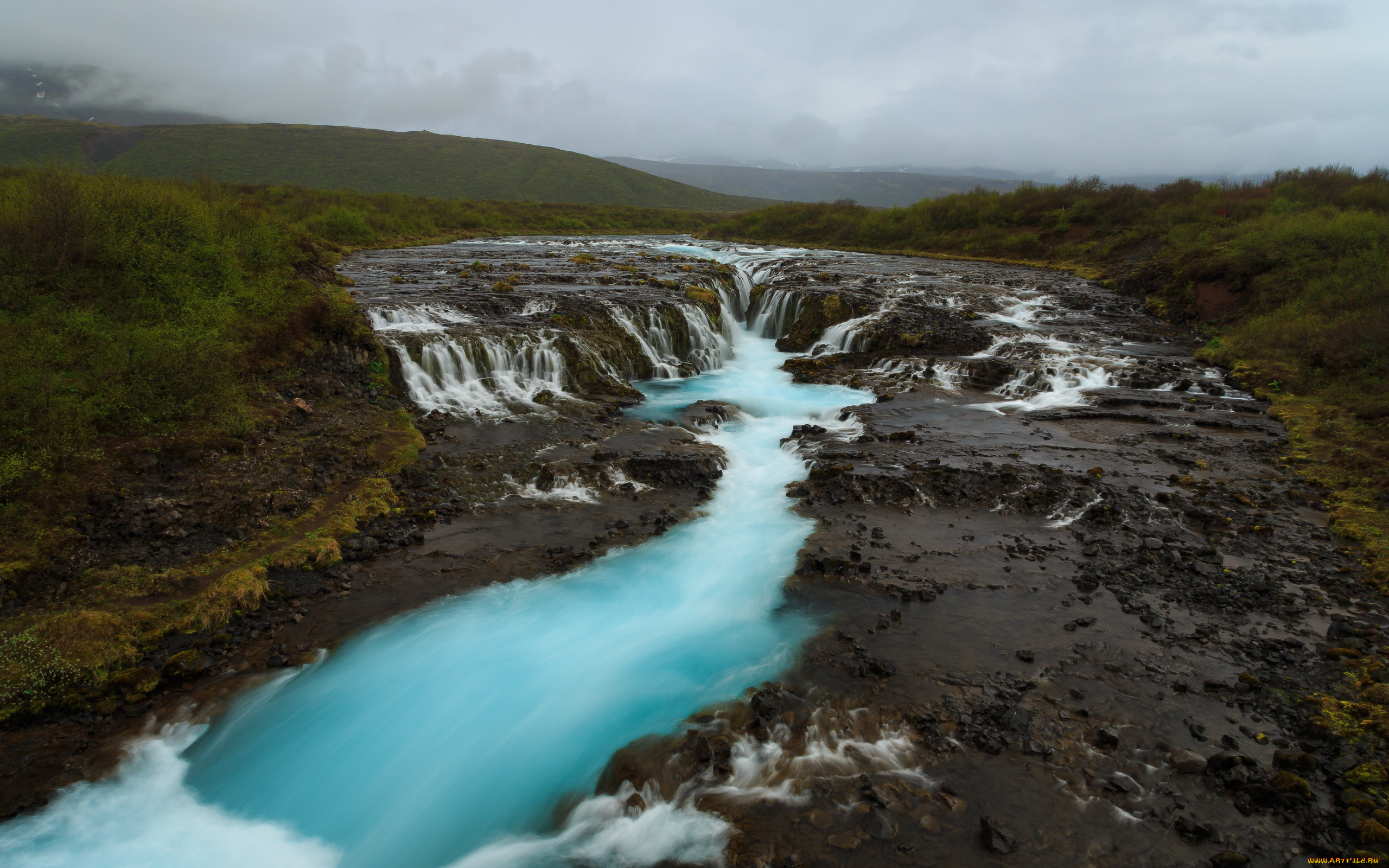 природа, водопады, исландия, река