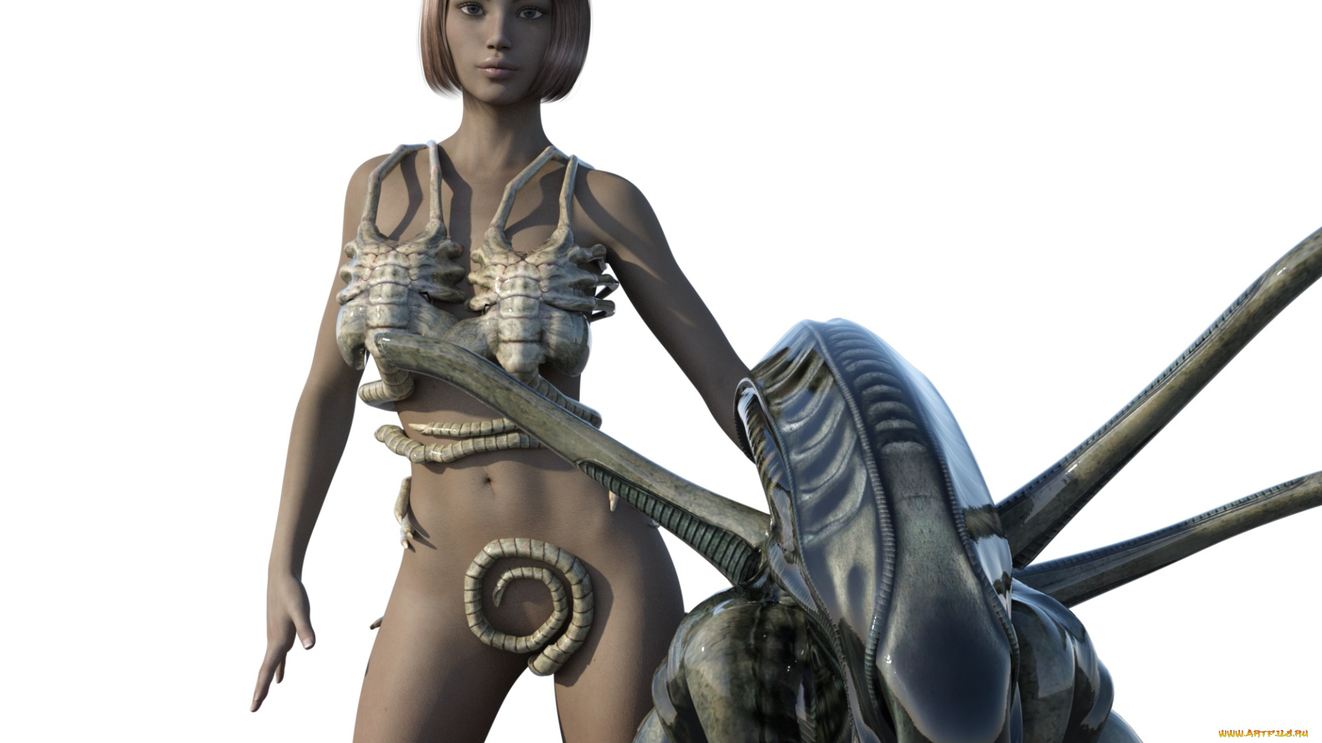 3д, графика, фантазия, , fantasy, девушка, взгляд, фон