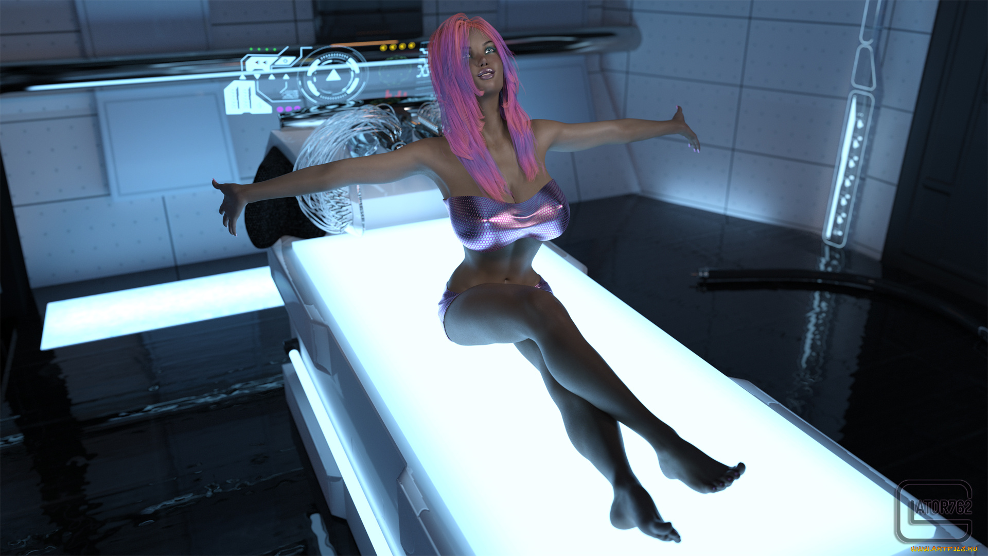 3д, графика, фантазия, , fantasy, фон, взгляд, девушка