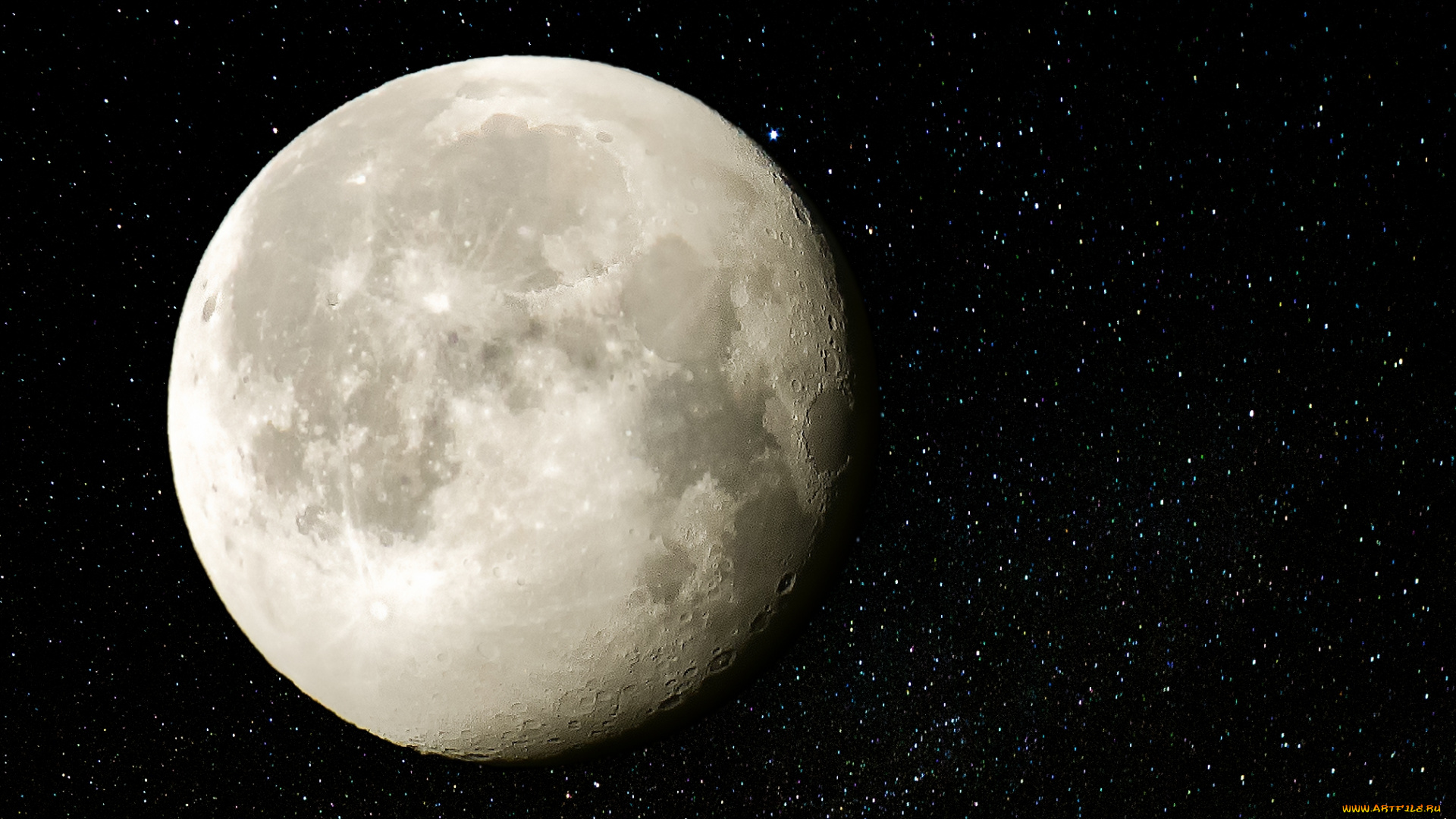 moon, and, milky, way, космос, луна, спутник