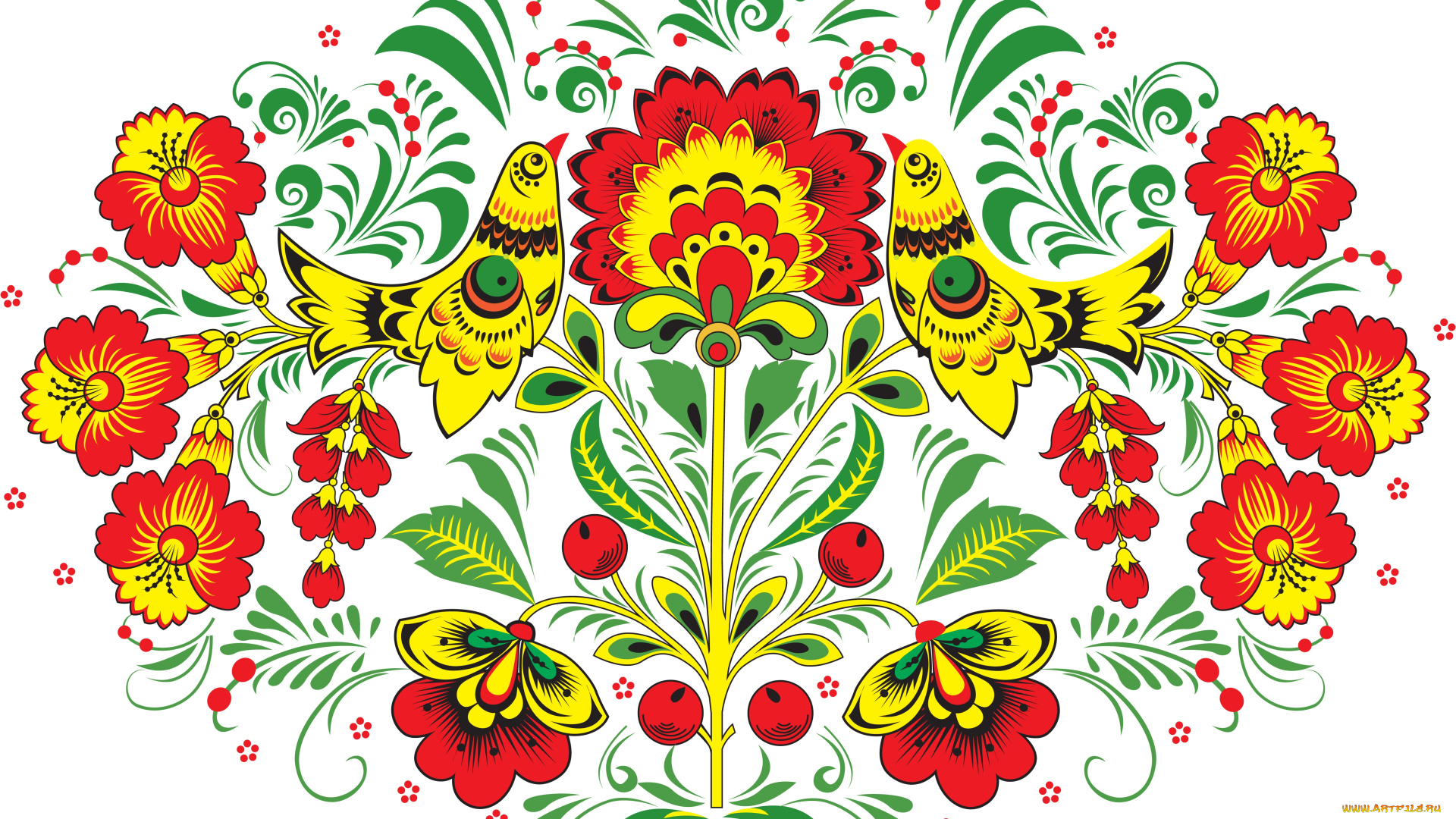 векторная, графика, цветы, , flowers, цветы, птицы