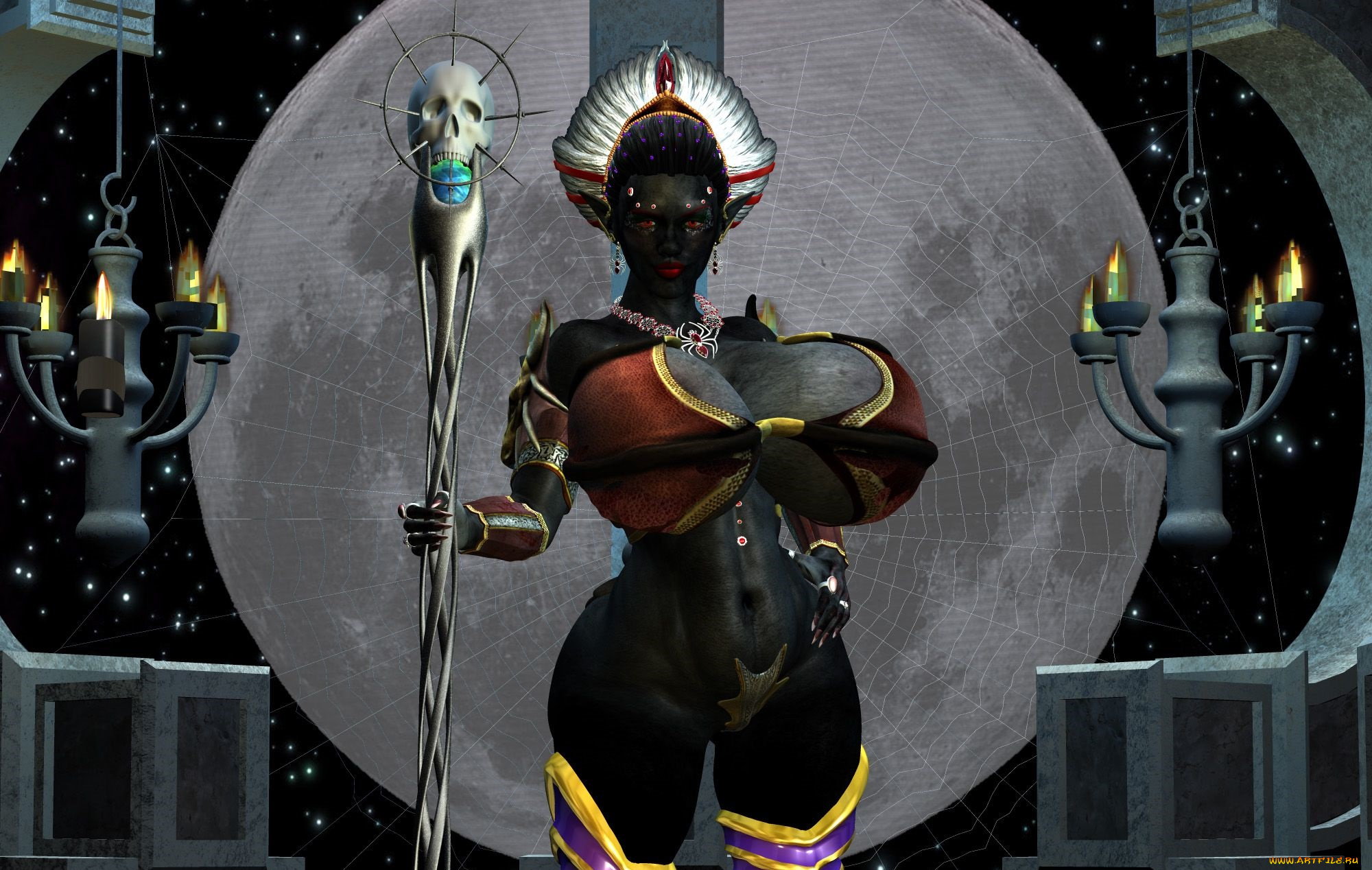 3д, графика, эльфы, , elves, взгляд, девушка, фон