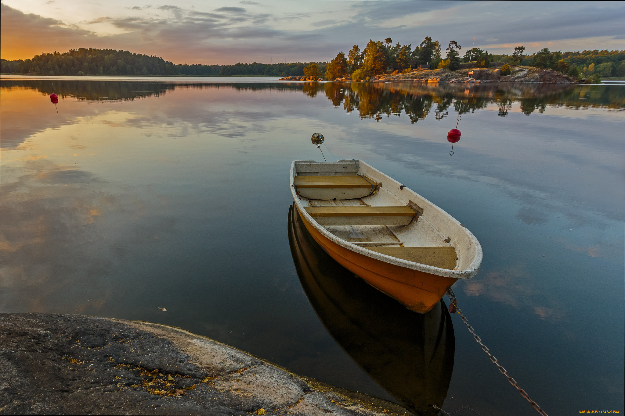 корабли, лодки, , шлюпки, река, лес