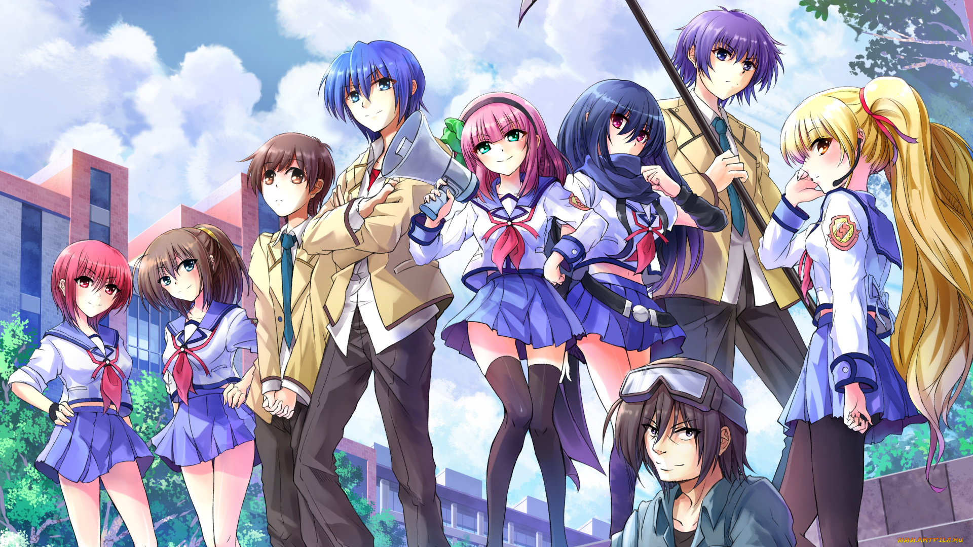 аниме, angel, beats, angel, beats