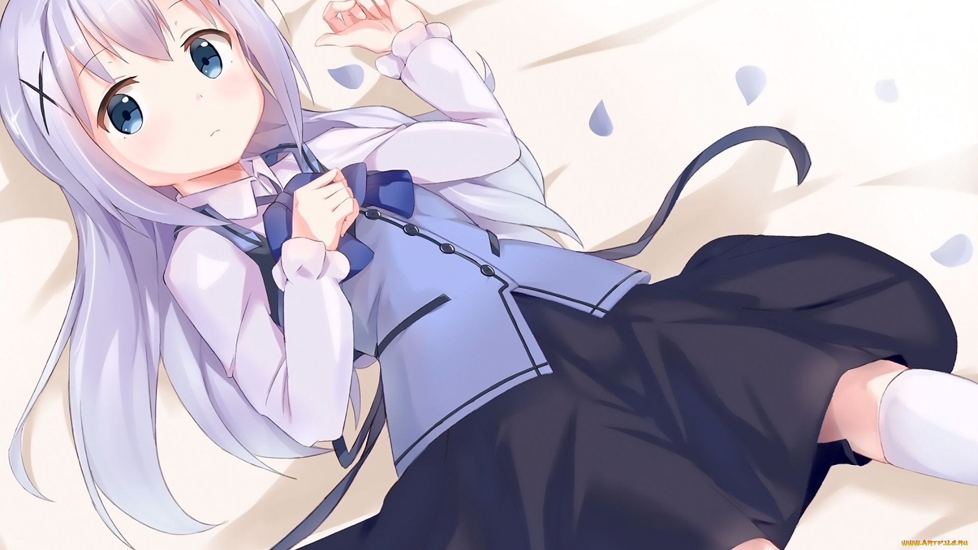 аниме, gochuumon, wa, usagi, desu, ka, девушка, фон, взгляд