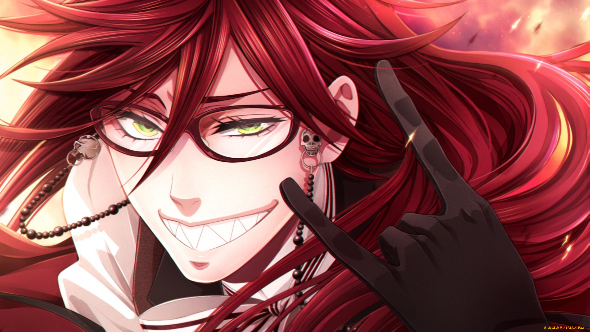 аниме, kuroshitsuji, grell, sutcliff