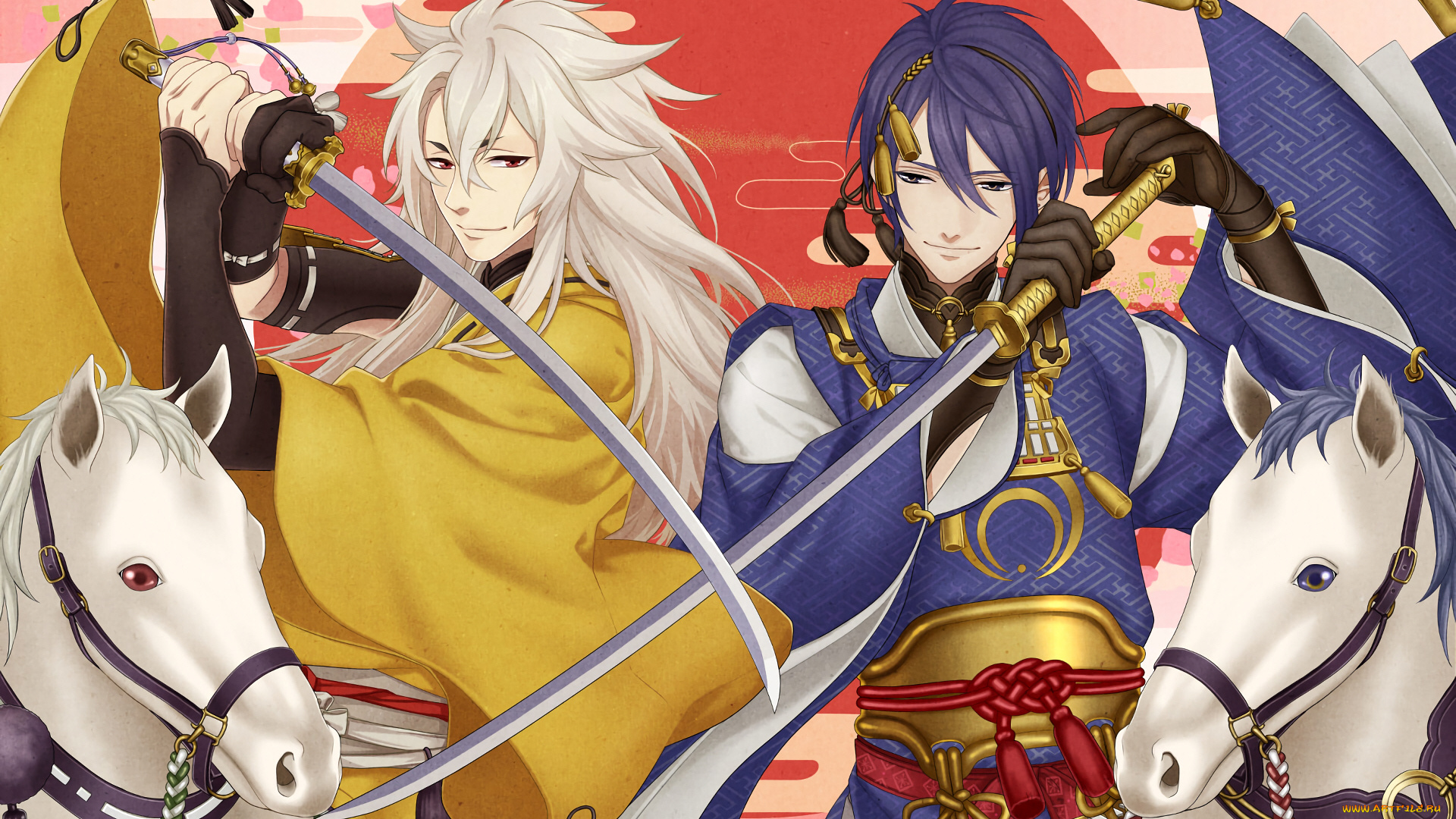 аниме, touken, ranbu, танец, мечей