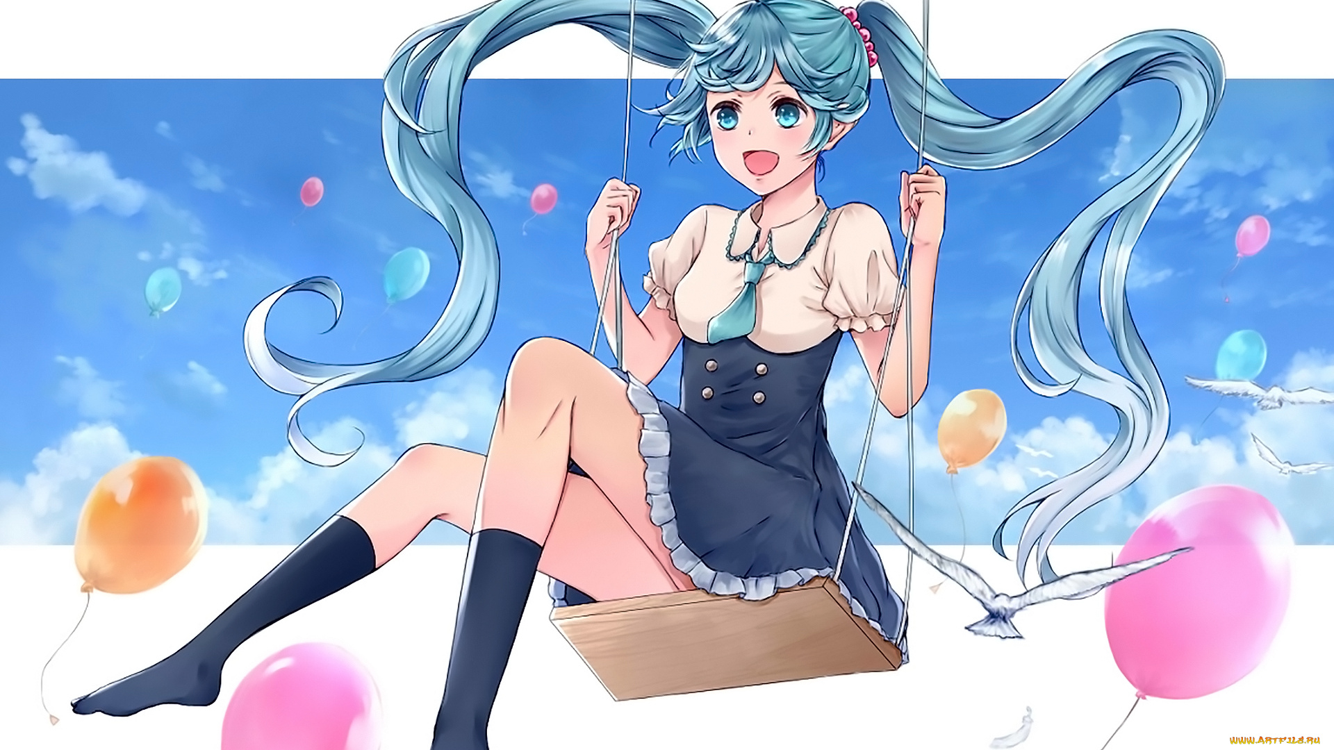 аниме, vocaloid, девушка