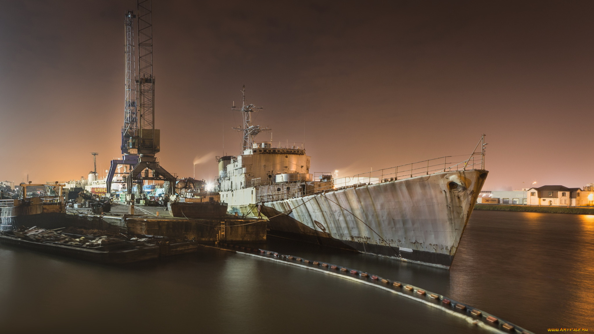 корабли, порты, , , причалы, корабль, ночь, порт