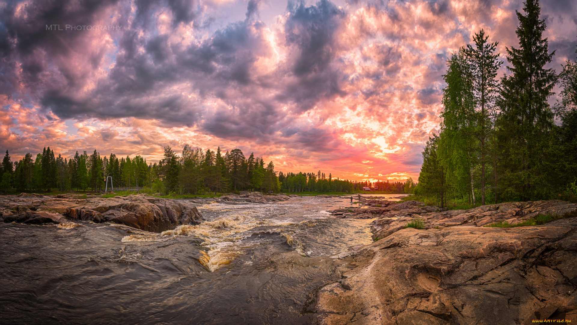 природа, восходы, закаты, деревья, река