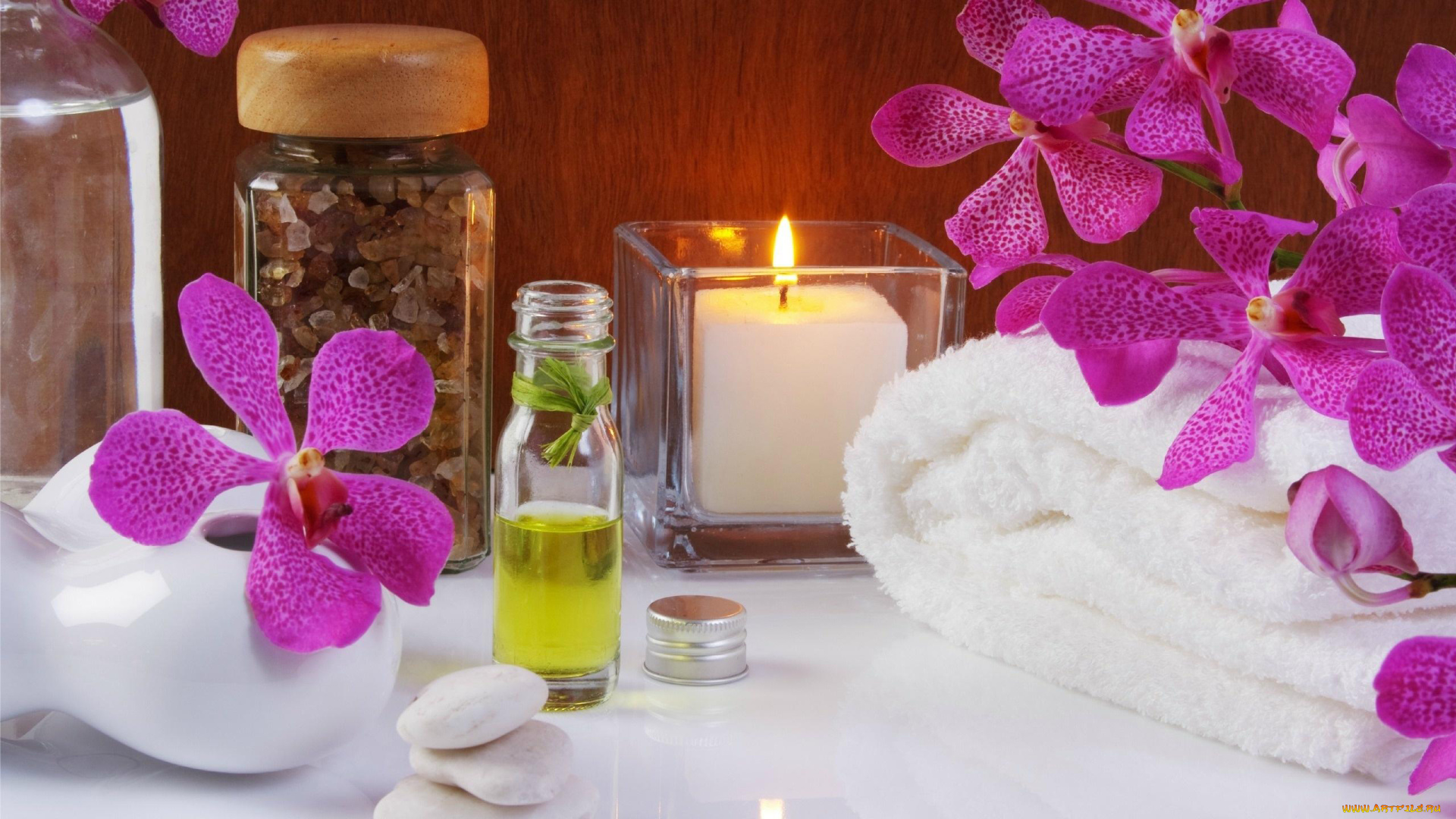 разное, косметические, средства, , духи, масло, полотенца, свеча, спа, орхидеи, соль