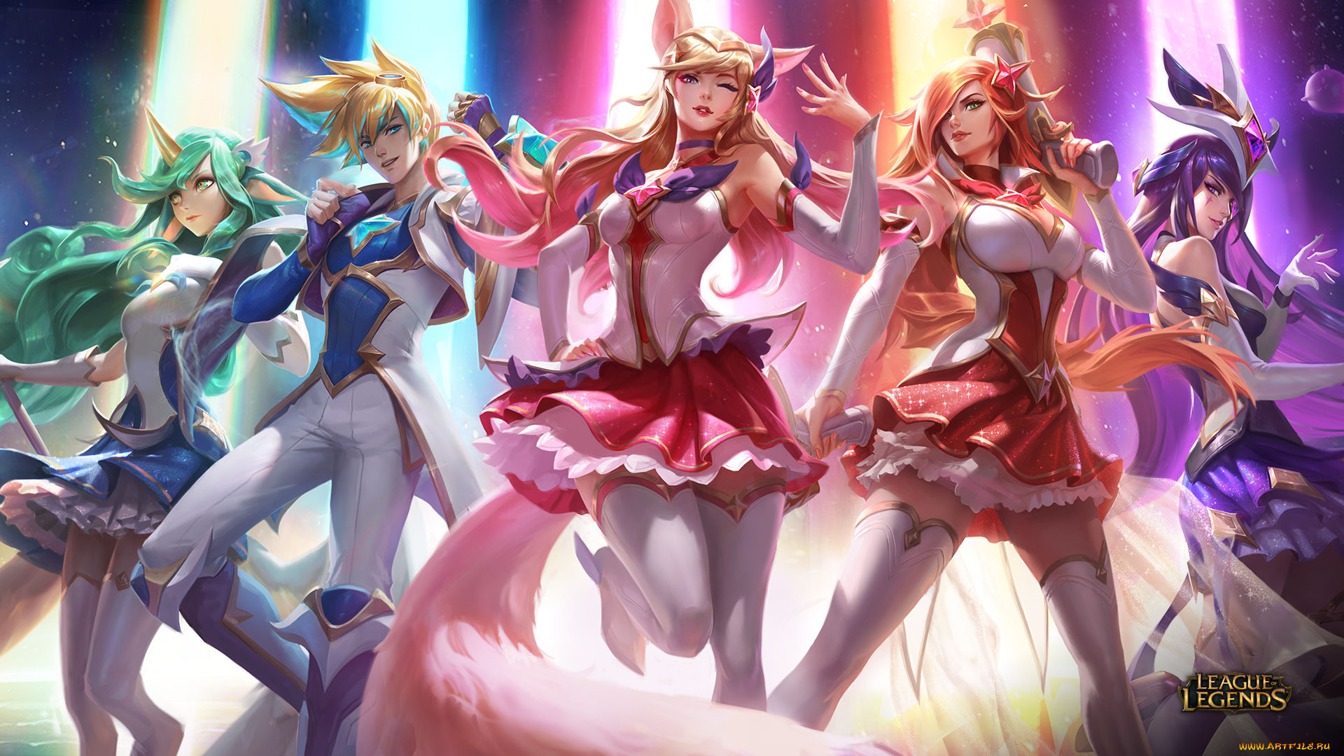 видео, игры, league, of, legends, justice, league, sona, ahri, syndra, miss, fortune, ezreal