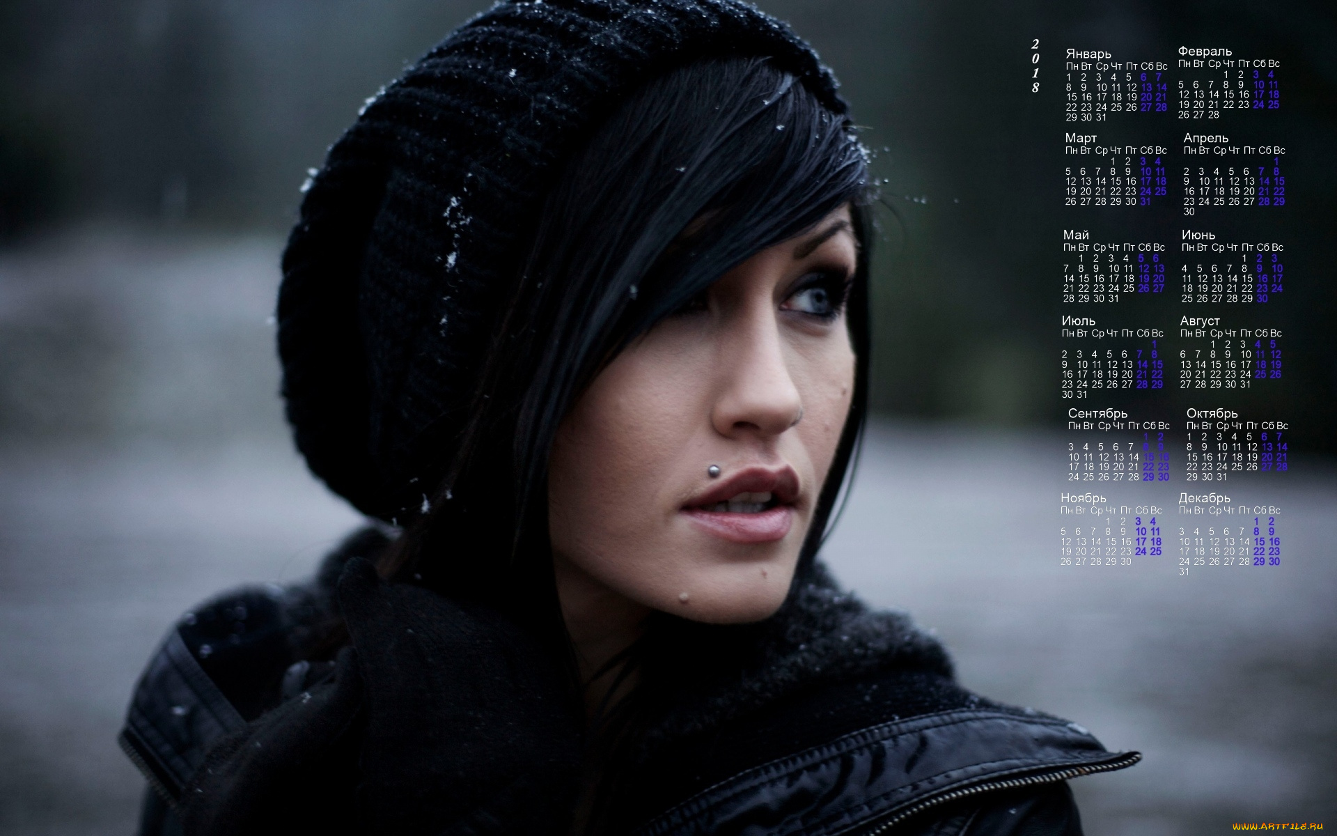 календари, девушки, шапка, профиль