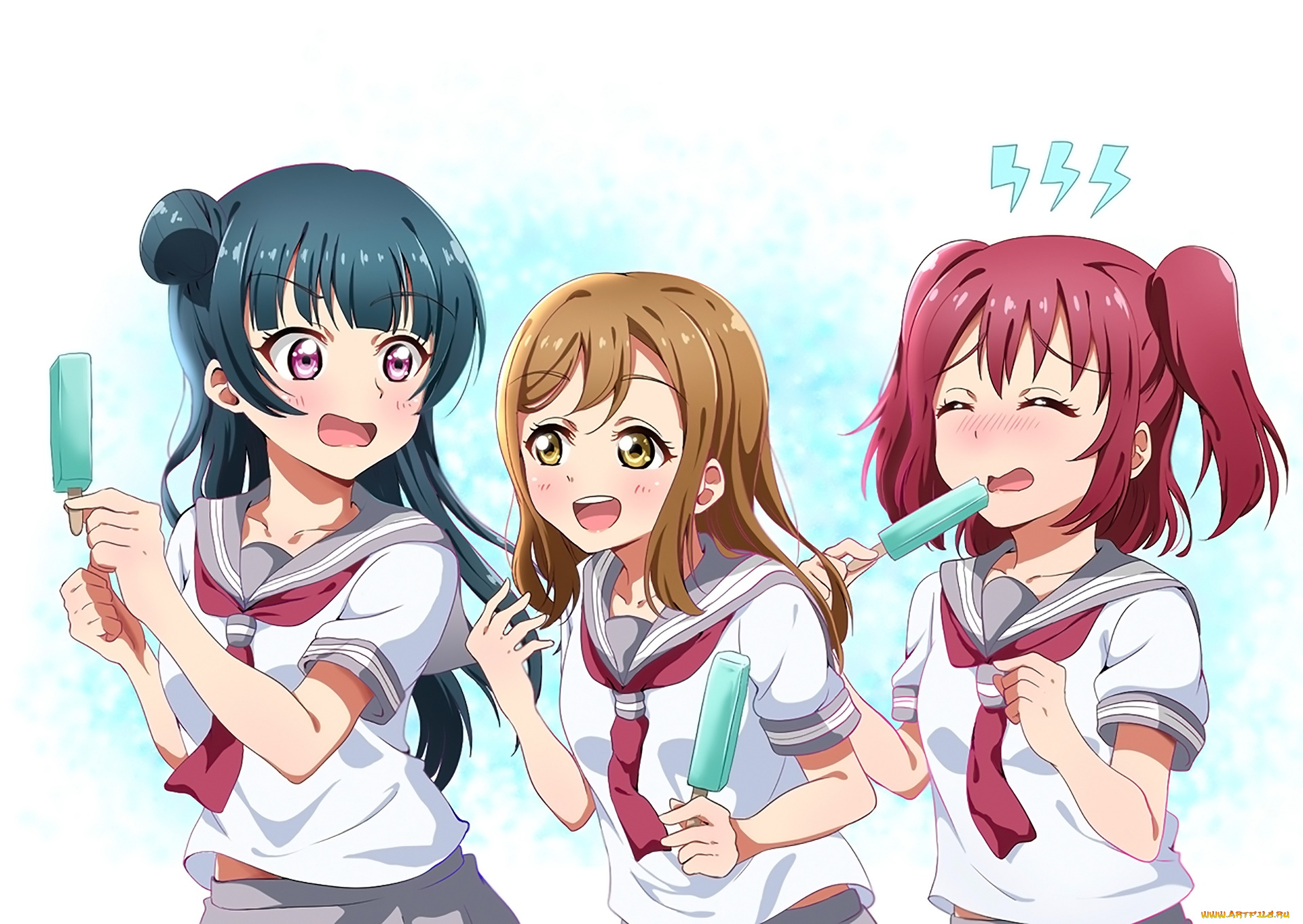 аниме, love, live, , school, idol, project, взгляд, фон, девушки