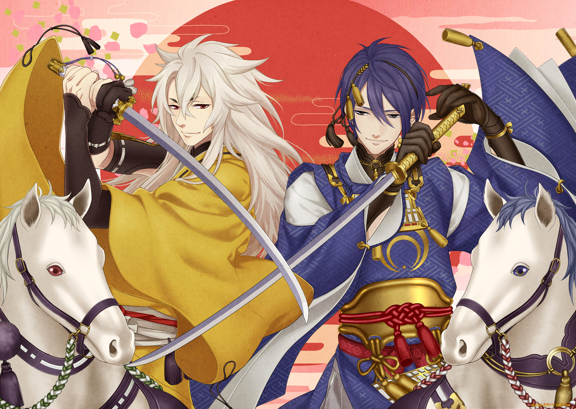аниме, touken, ranbu, танец, мечей