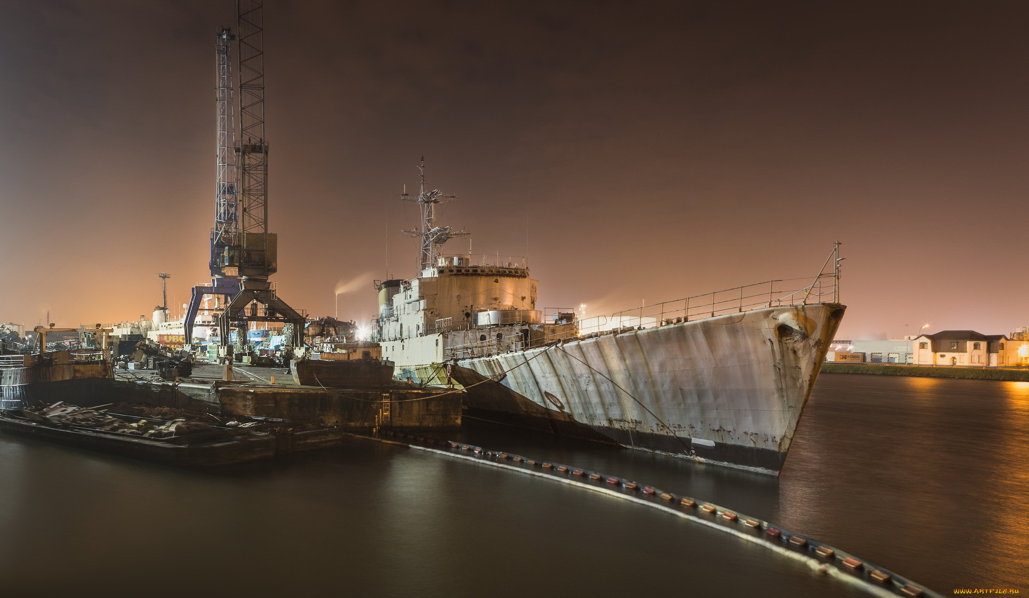 корабли, порты, , , причалы, корабль, ночь, порт