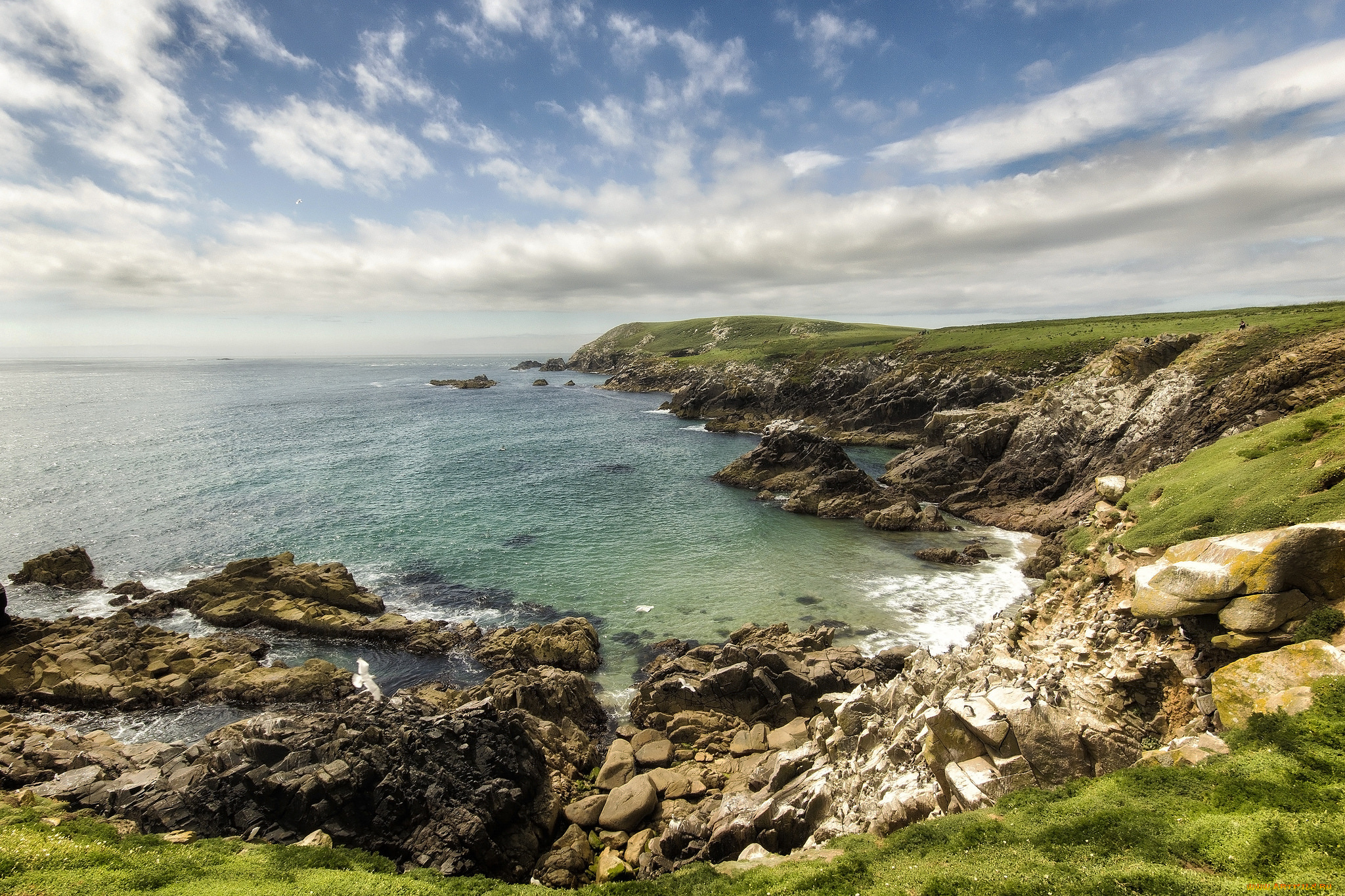 природа, побережье, простор