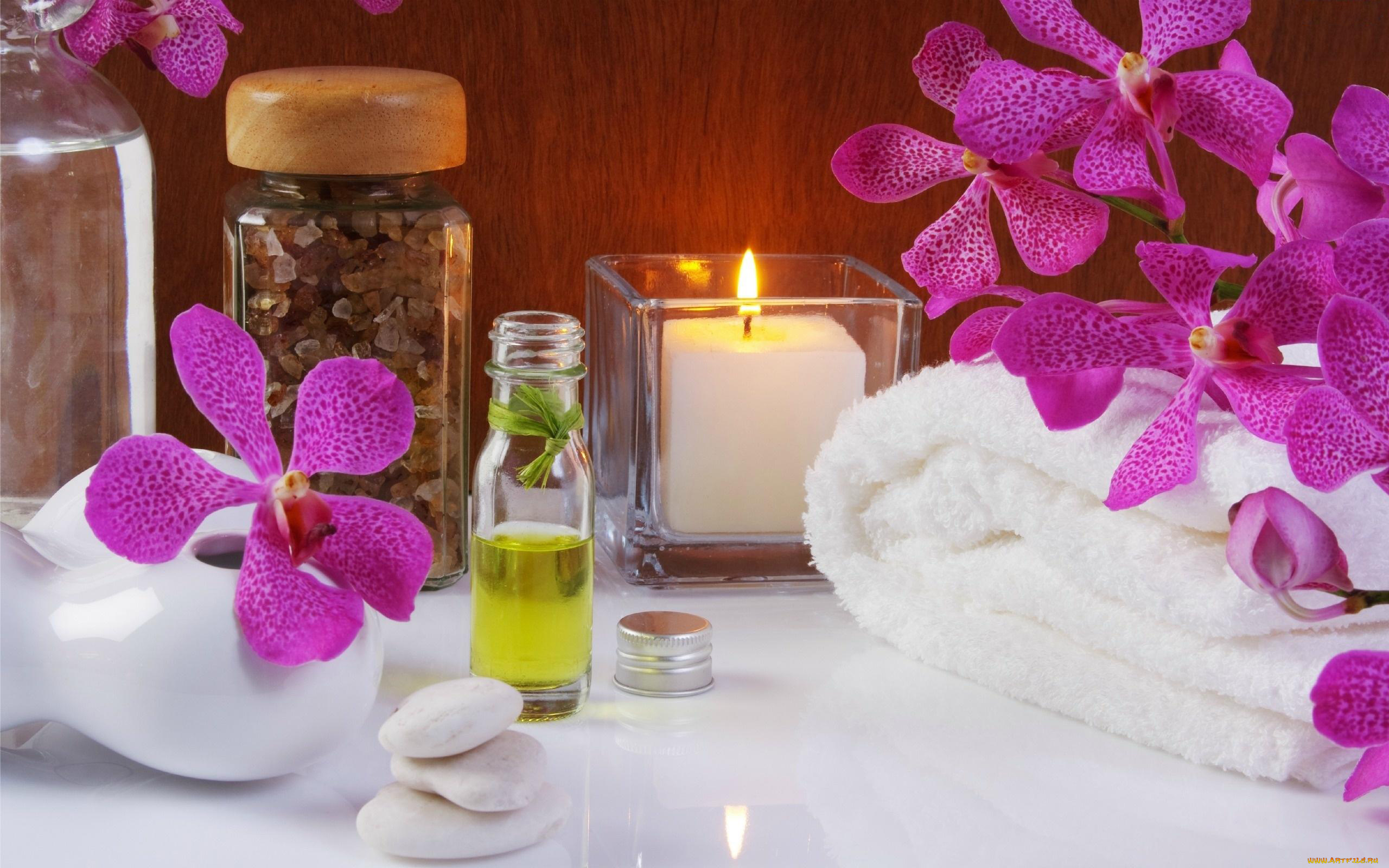 разное, косметические, средства, , духи, масло, полотенца, свеча, спа, орхидеи, соль