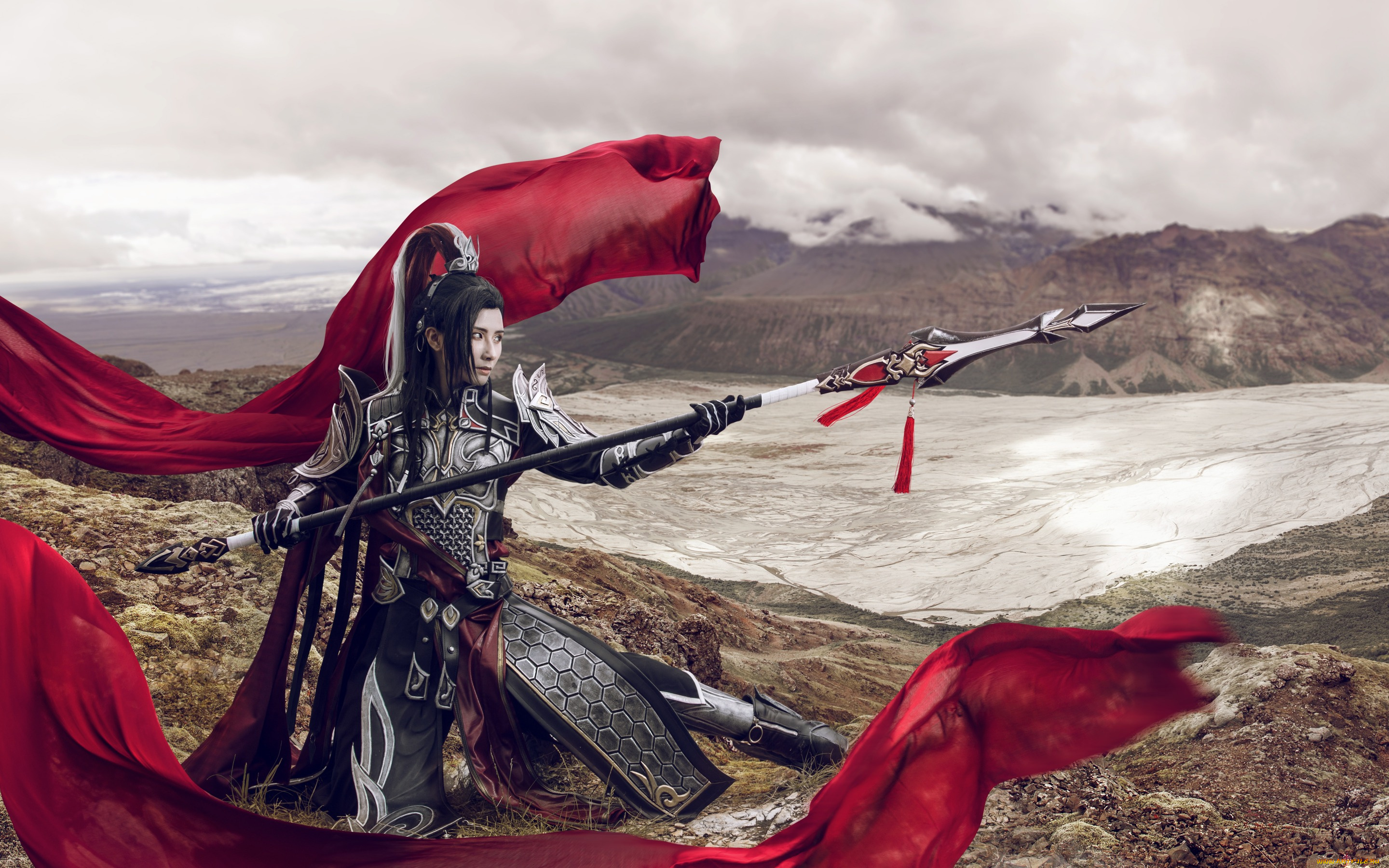 разное, cosplay, , косплей, оружие, копье, ткань, стиль, природа, доспехи, мужчина