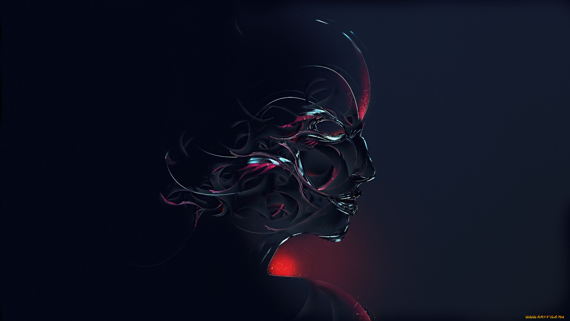 3д, графика, абстракция, , abstract, лицо, орнамент, профиль