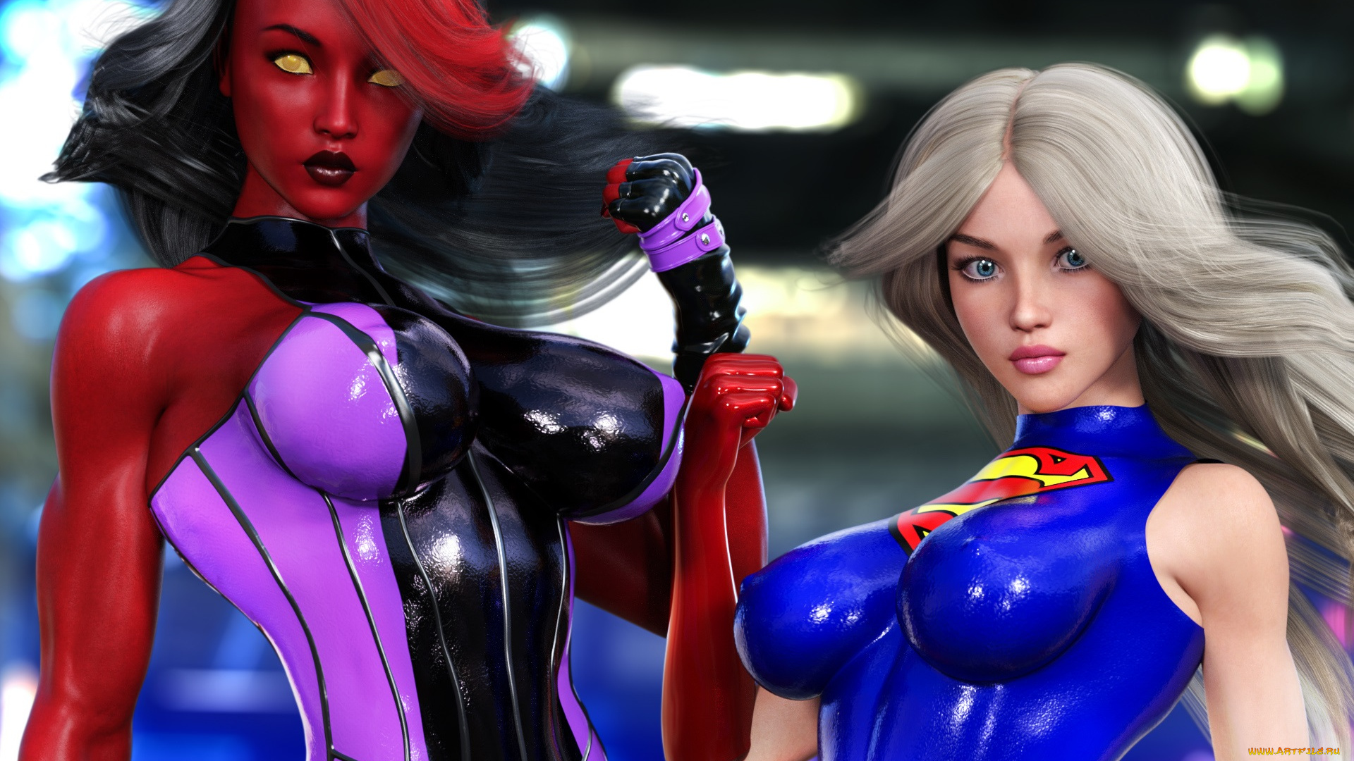 3д, графика, фантазия, , fantasy, фон, взгляд, девушки