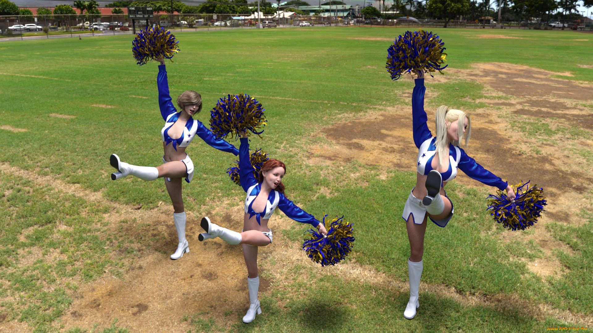 3д, графика, спорт, , sport, девушки, взгляд, фон