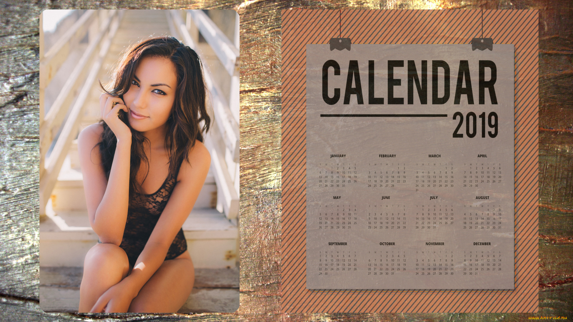 календари, девушки, взгляд, женщина