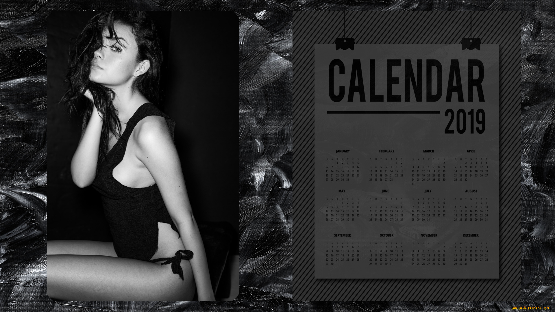 календари, девушки, взгляд, женщина