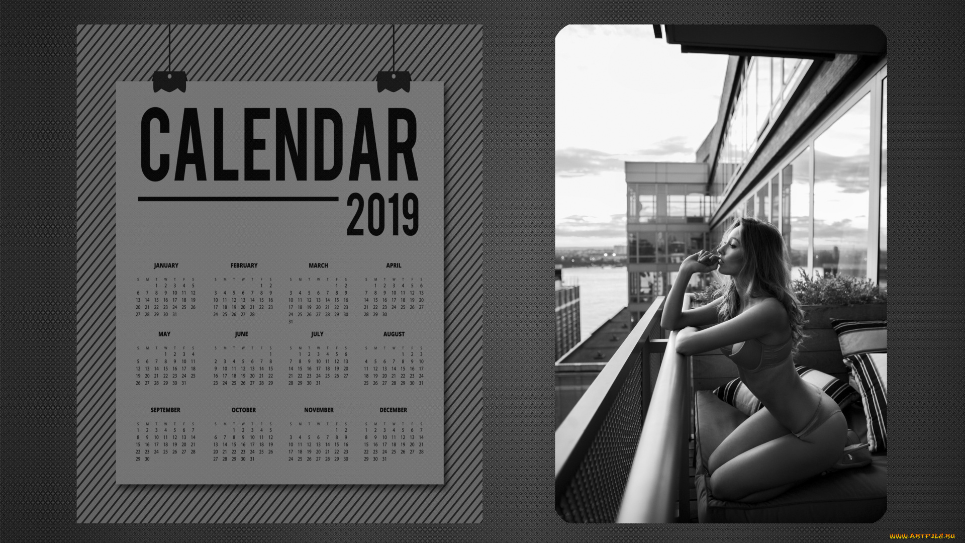 календари, девушки, здание, профиль, женщина