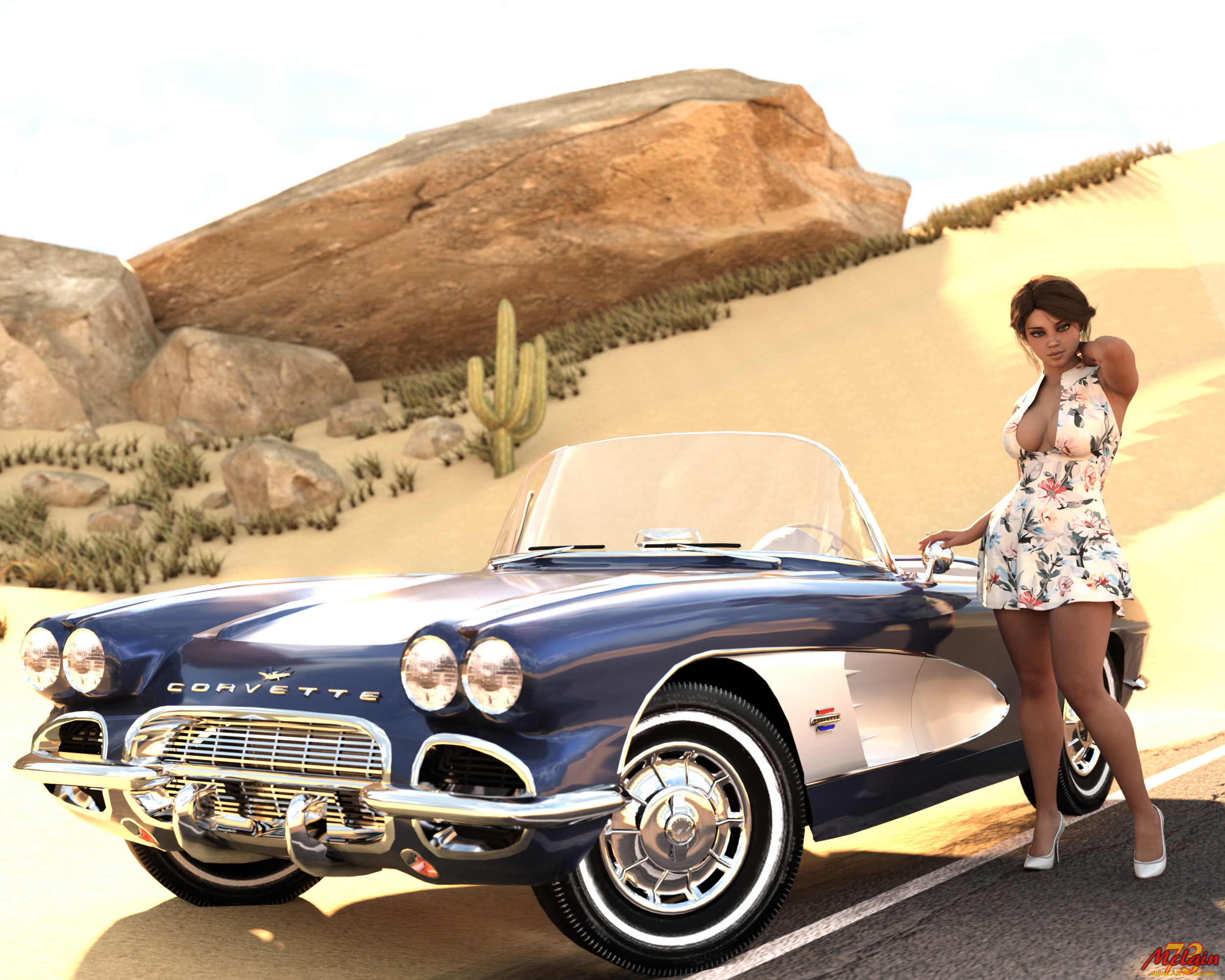 3д, графика, люди-авто, мото, , people-, car, , , moto, фон, взгляд, девушка