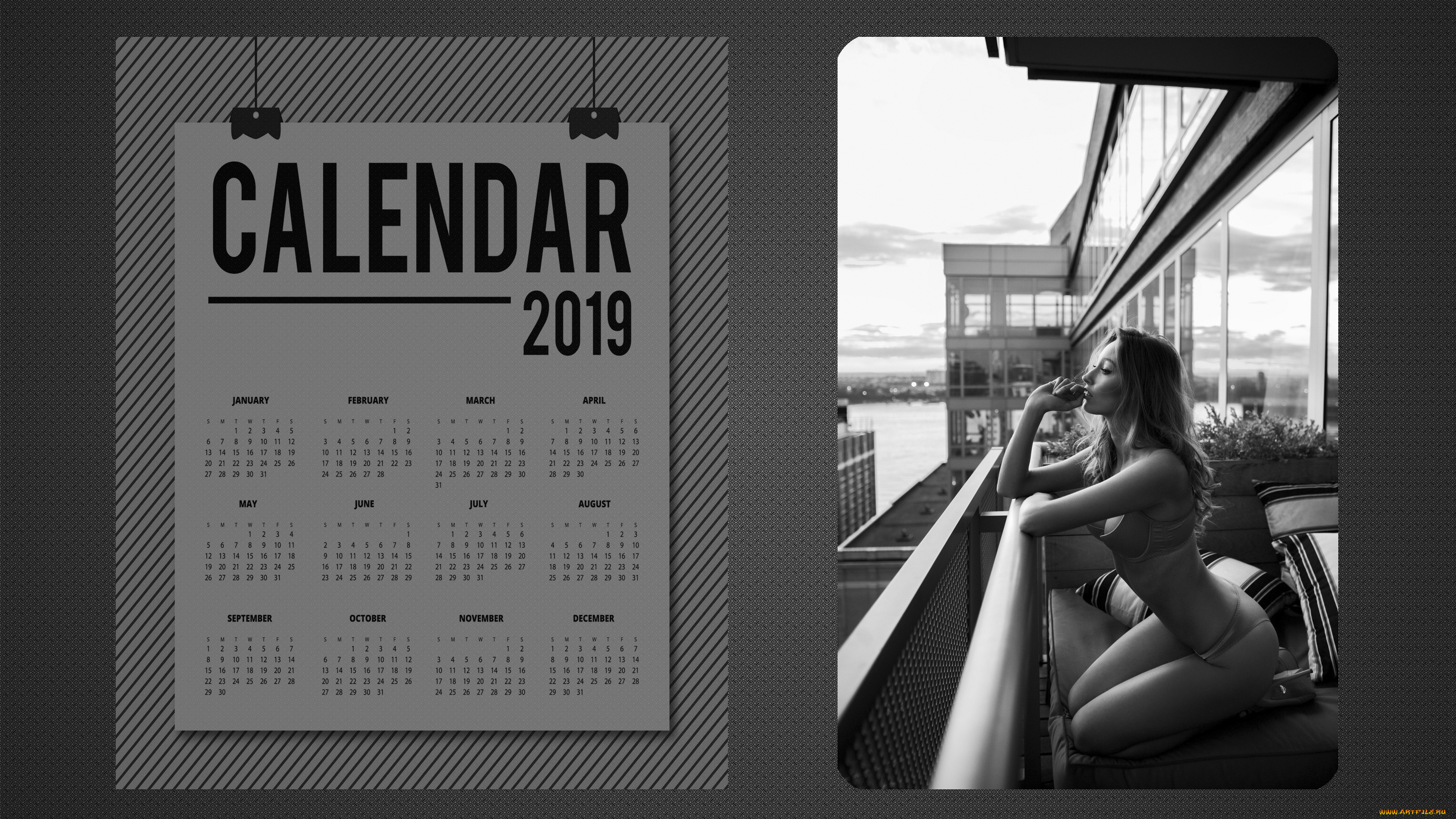 календари, девушки, здание, профиль, женщина