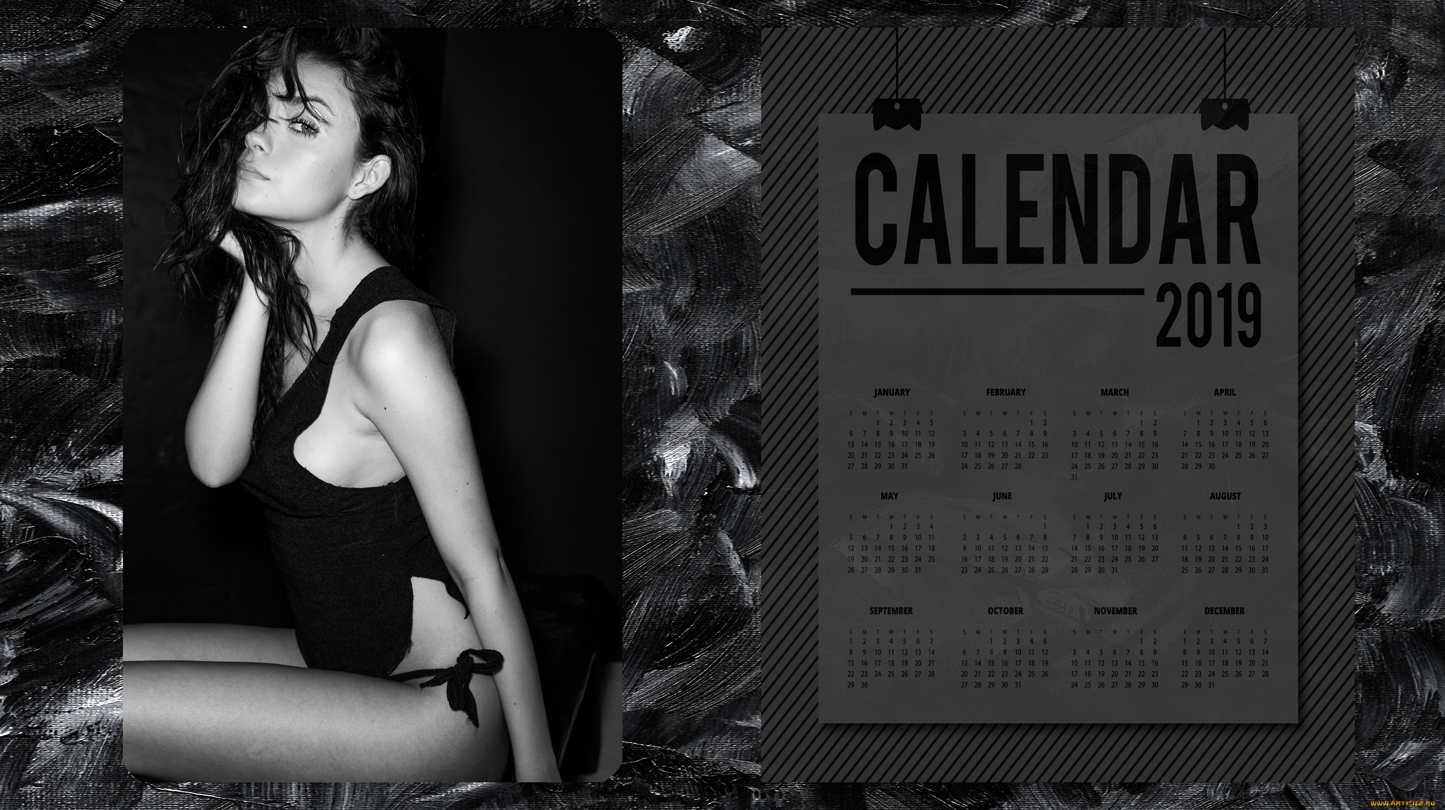 календари, девушки, взгляд, женщина