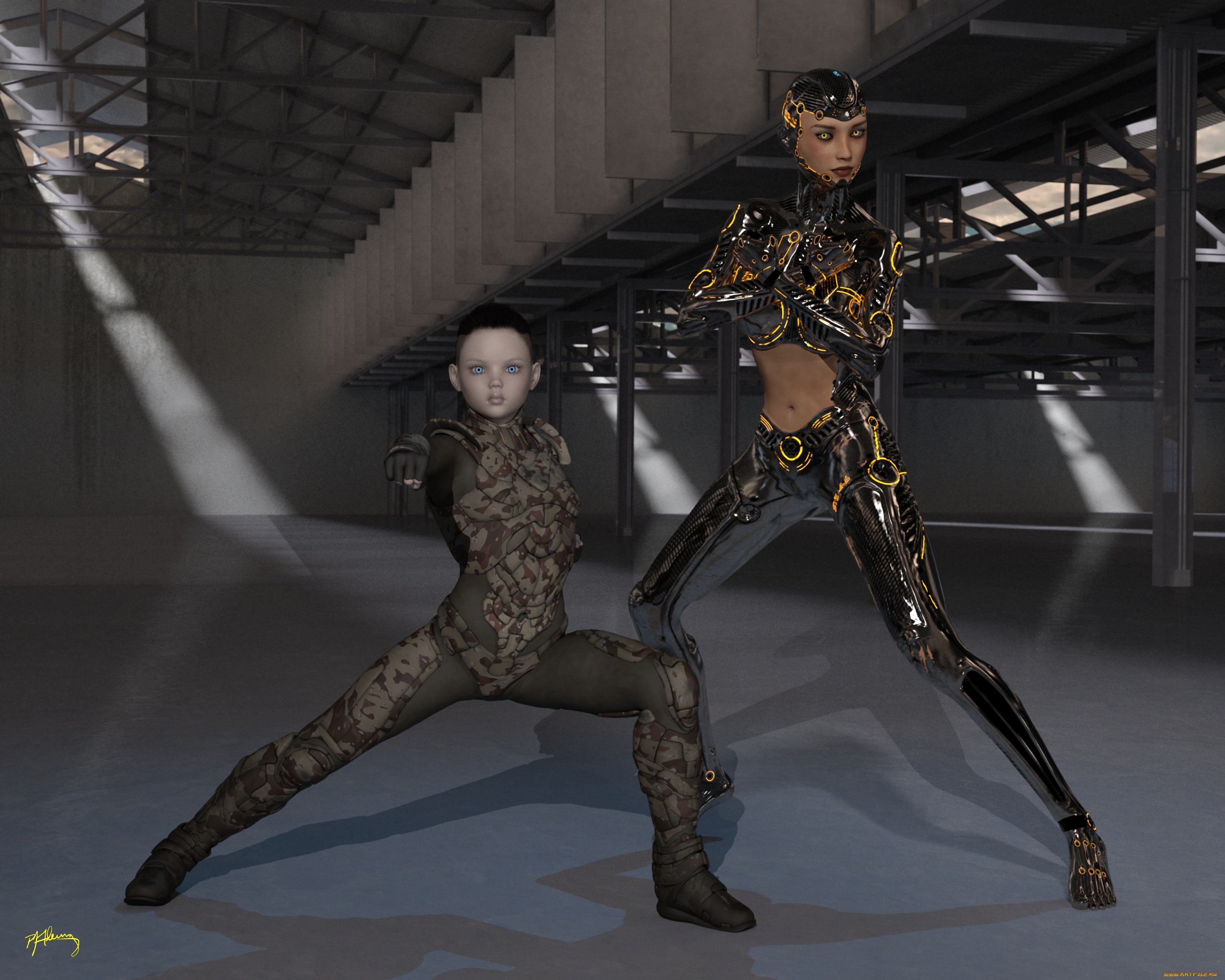 3д, графика, фантазия, , fantasy, фон, взгляд, девушки