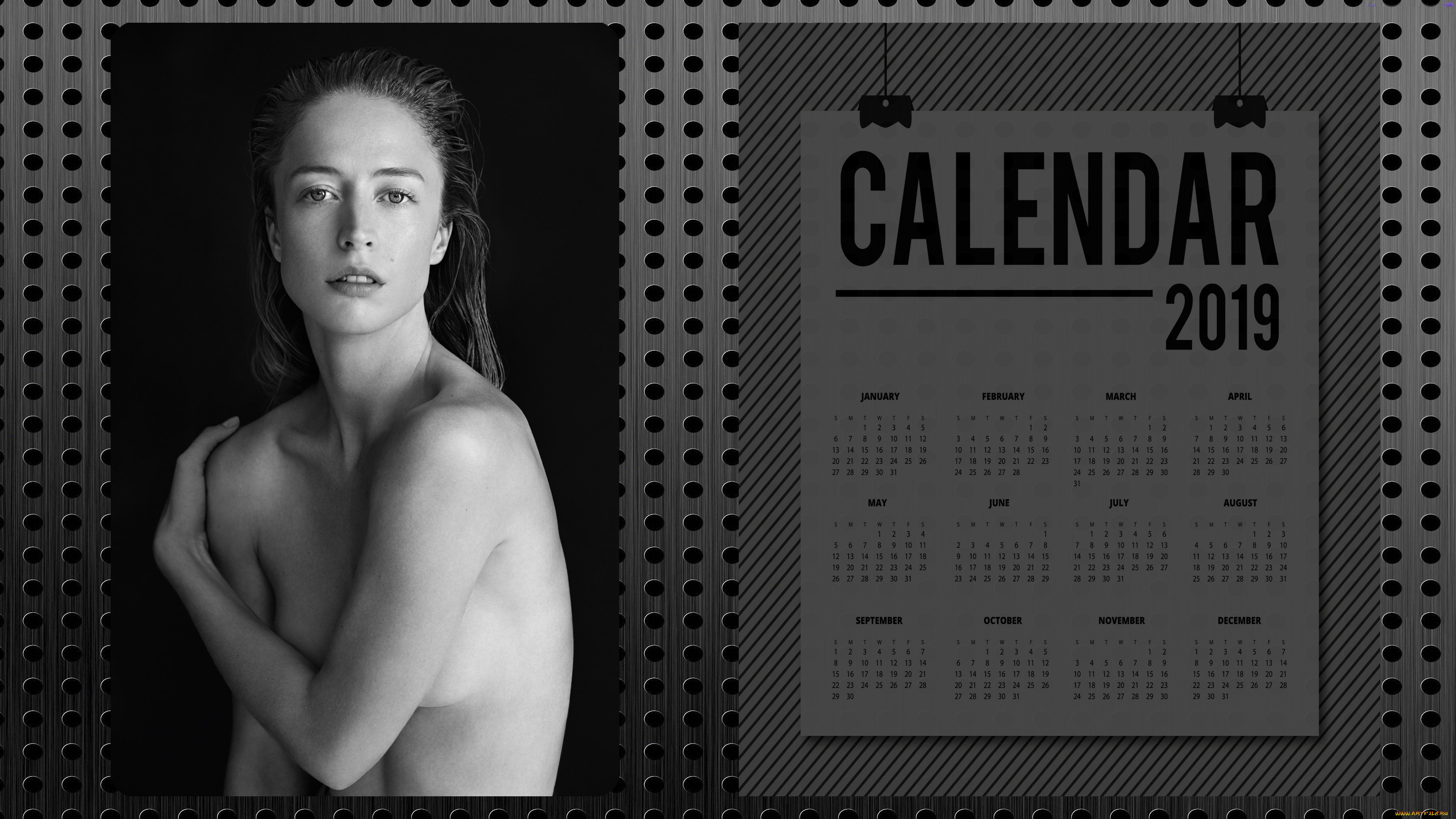 календари, девушки, взгляд, женщина